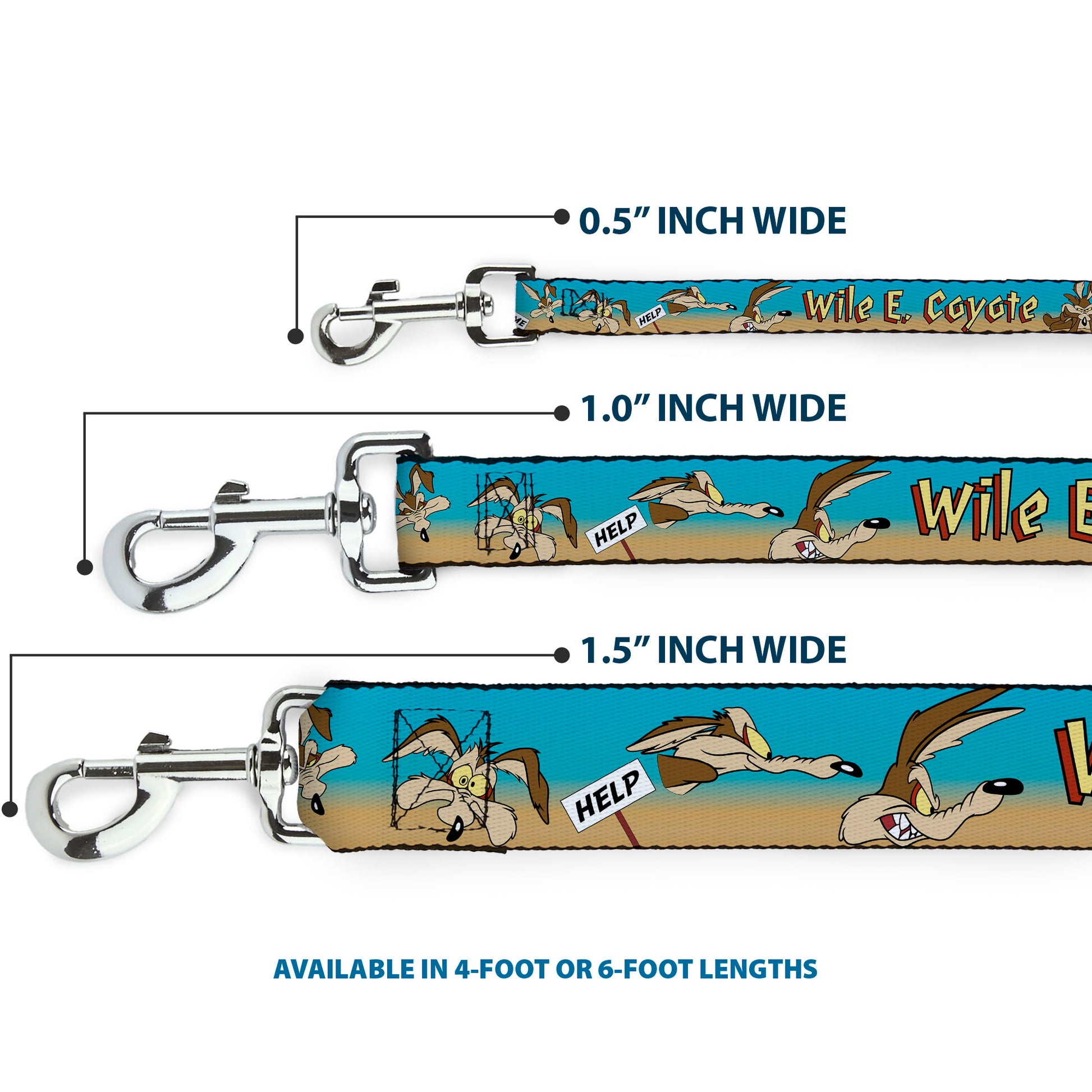 Dog Leash - WILE E. COYOTE Expressions/Signs Desert Dog Leashes Looney Tunes