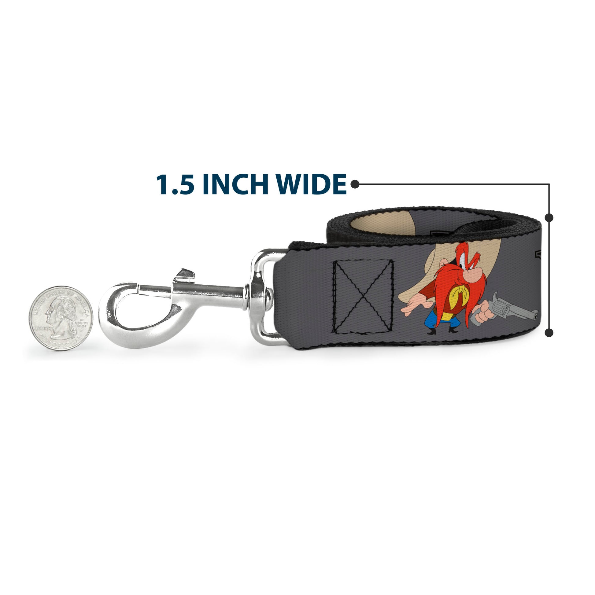 Dog Leash - YOSEMITE SAM w/Poses Gray Dog Leashes Looney Tunes