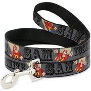 Dog Leash - YOSEMITE SAM w/Poses Gray Dog Leashes Looney Tunes