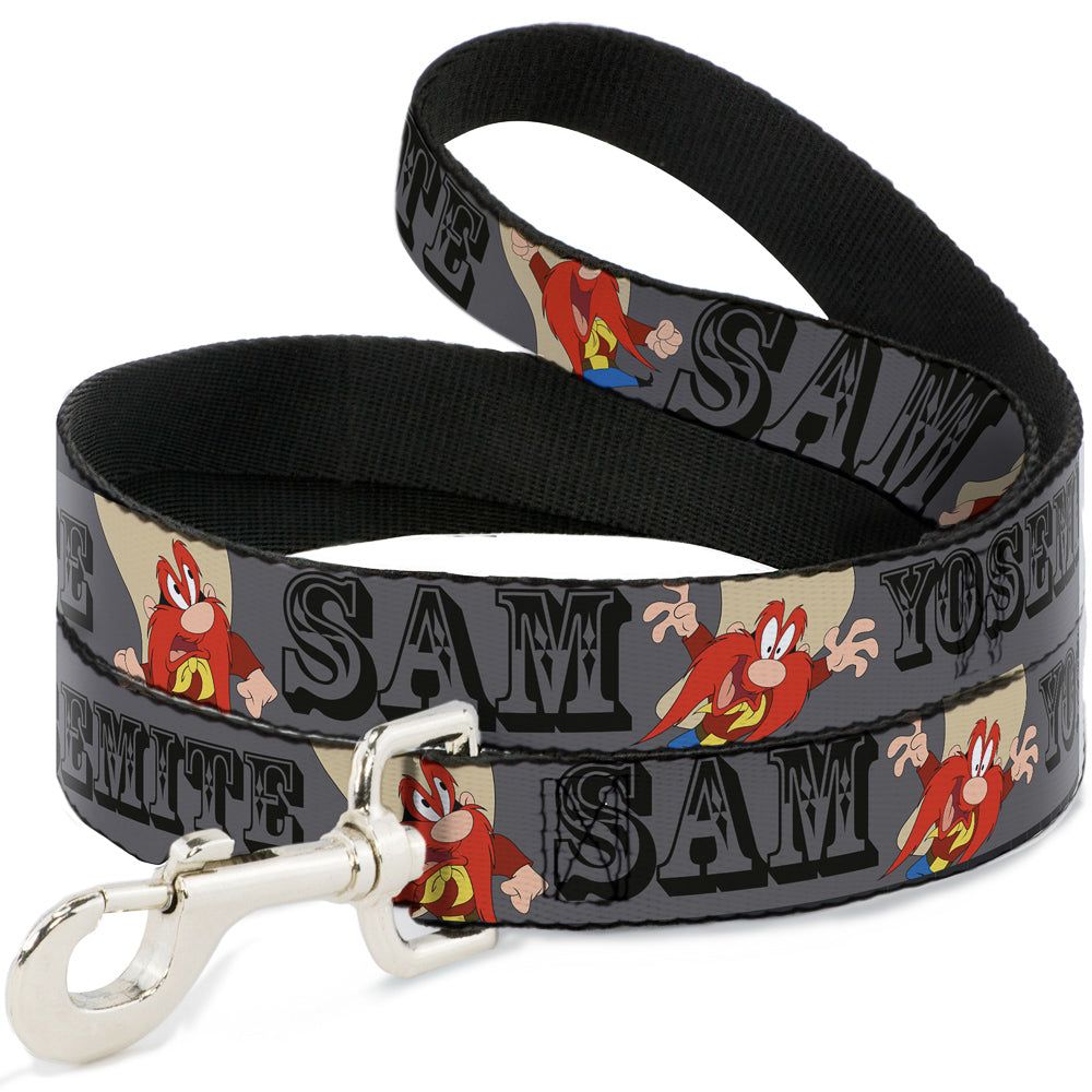 Dog Leash - YOSEMITE SAM w/Poses Gray Dog Leashes Looney Tunes