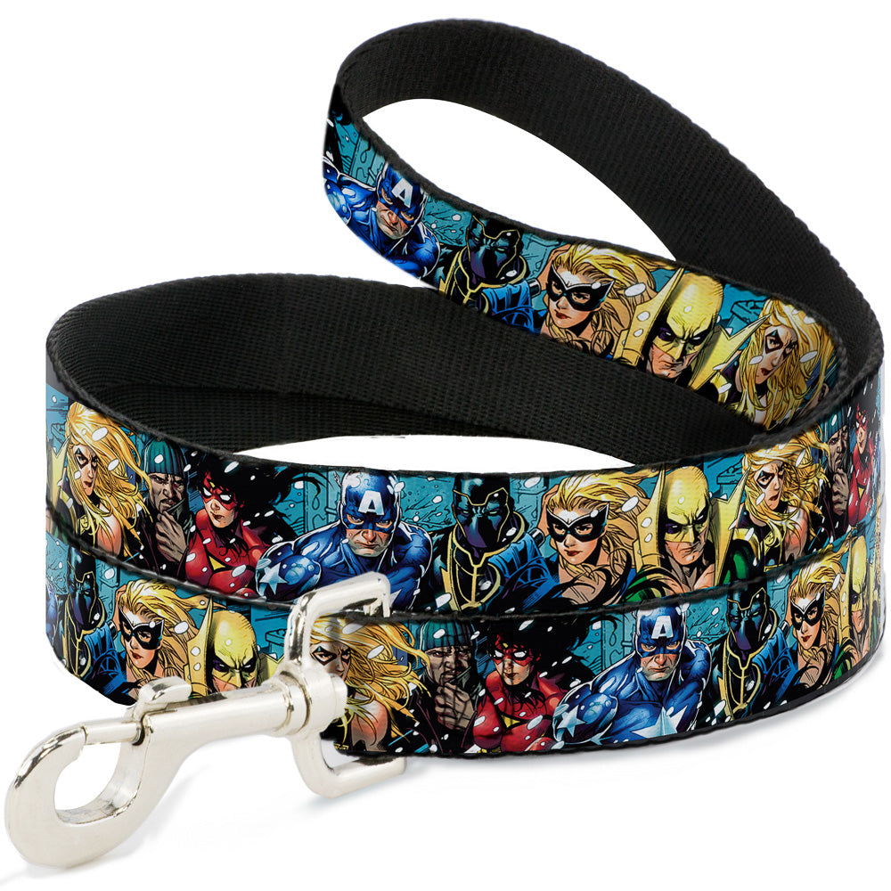 Dog Leash - New Avengers Group Snow Storm Pose Dog Leashes Marvel Comics
