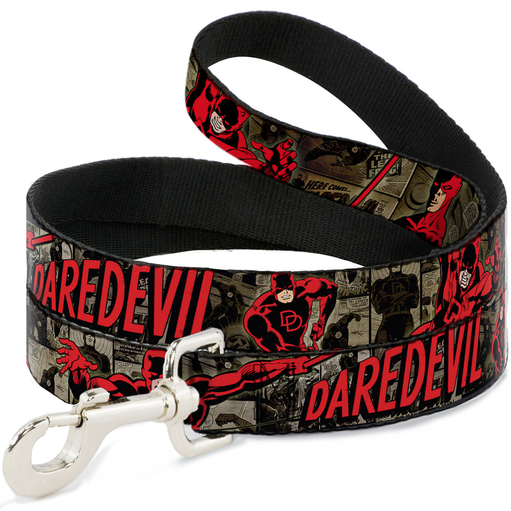 Dog Leash - DAREDEVIL Action Poses/Comic Panels Grays/Red Dog Leashes Marvel Comics