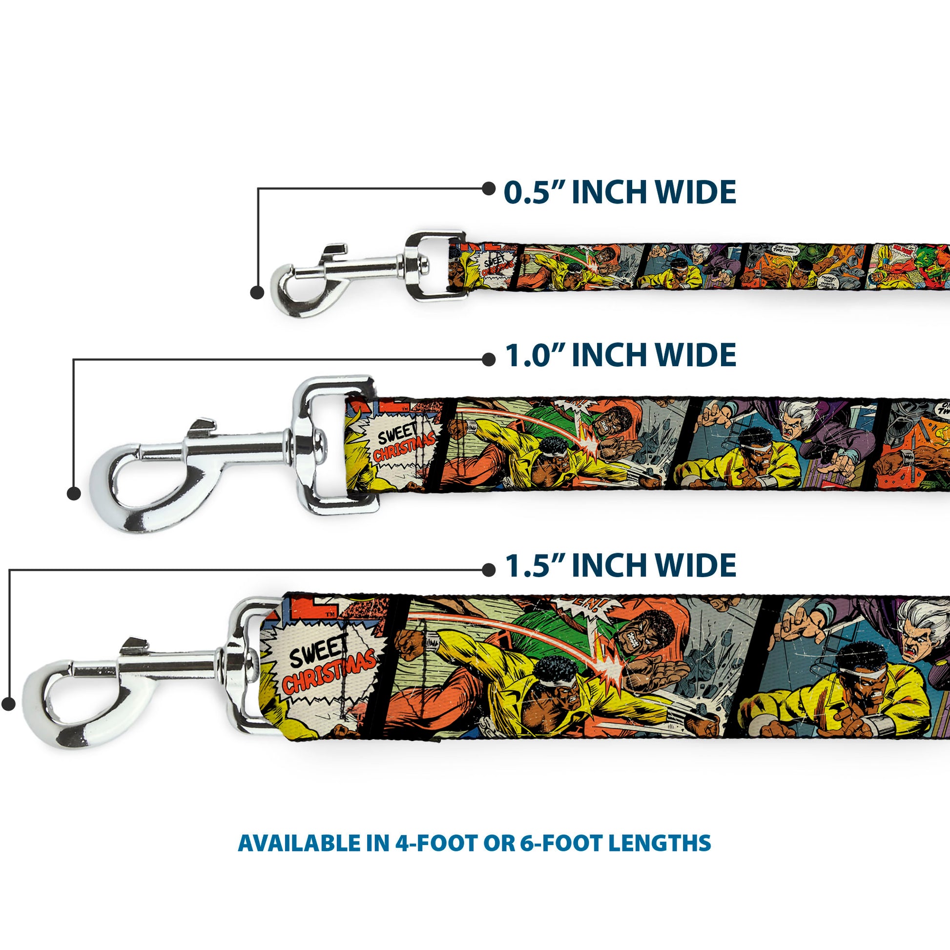 Dog Leash - 5-Classic Luke Cage Comic Scene Blocks Dog Leashes Marvel Comics