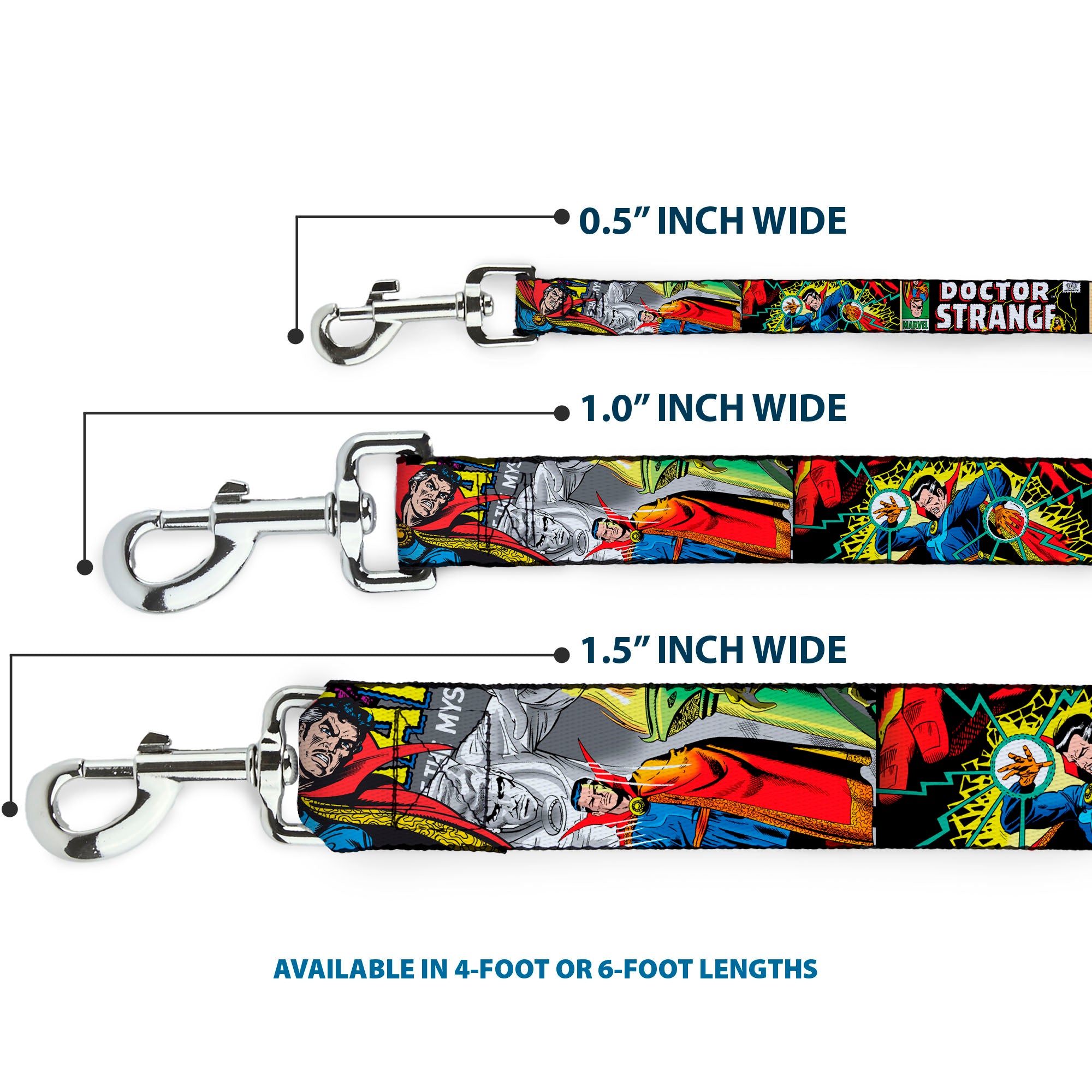 Dog Leash - Classic DOCTOR STRANGE Comic Book Title/4-Poses Dog Leashes Marvel Comics
