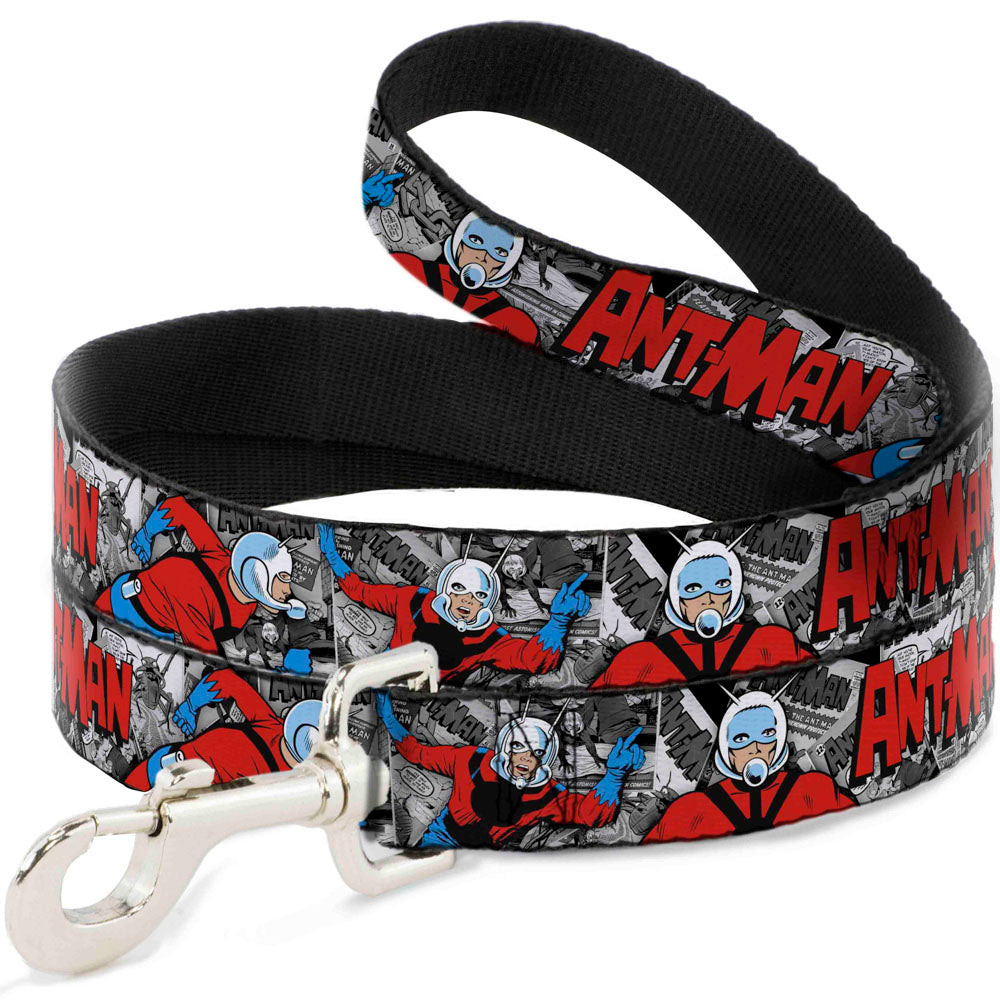 Dog Leash - Classic ANT-MAN 3-Poses/Comic Stacked Grays/Black/Red Dog Leashes Marvel Comics