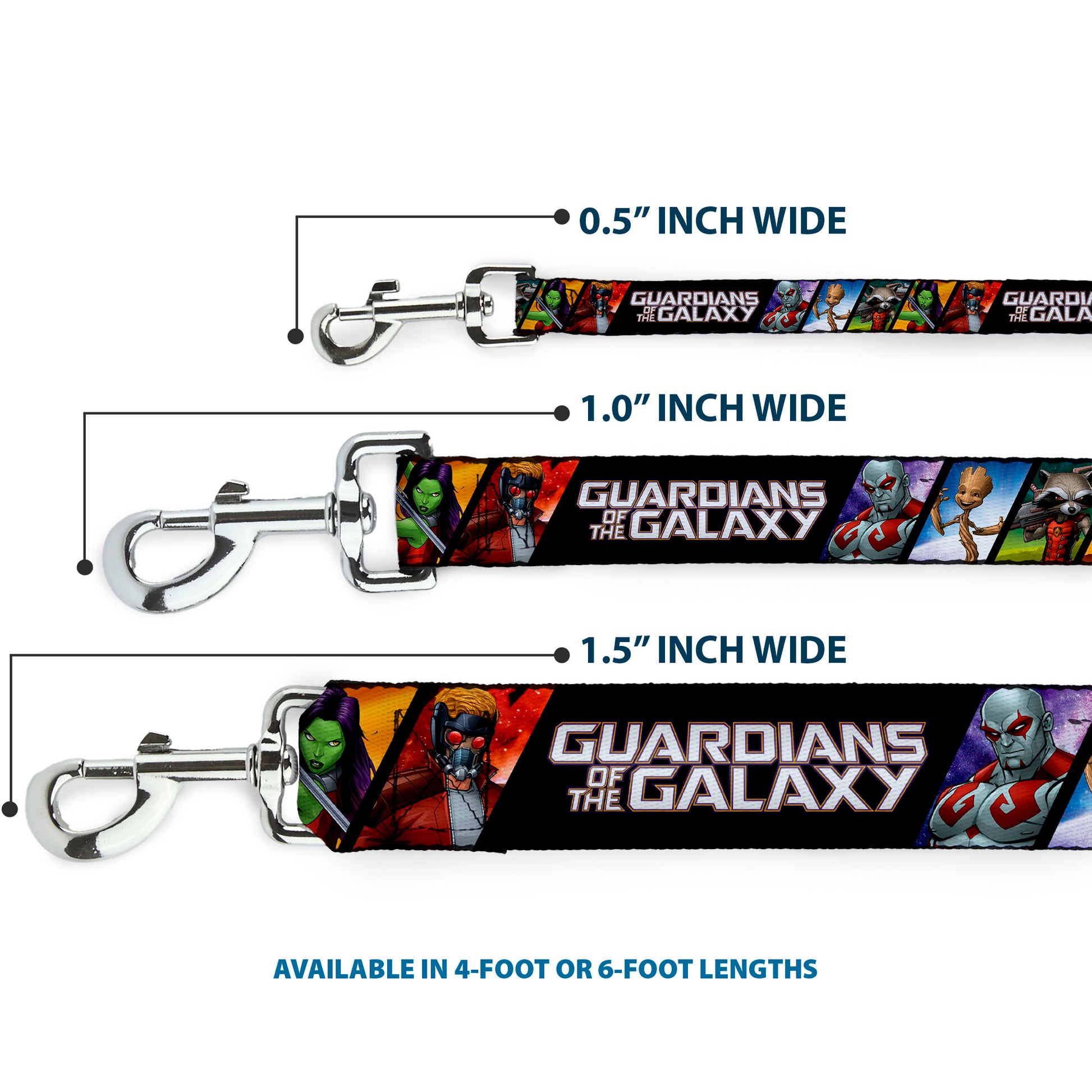 Dog Leash - GUARDIANS OF THE GALAXY 5-Character Pose Blocks Dog Leashes Marvel Comics