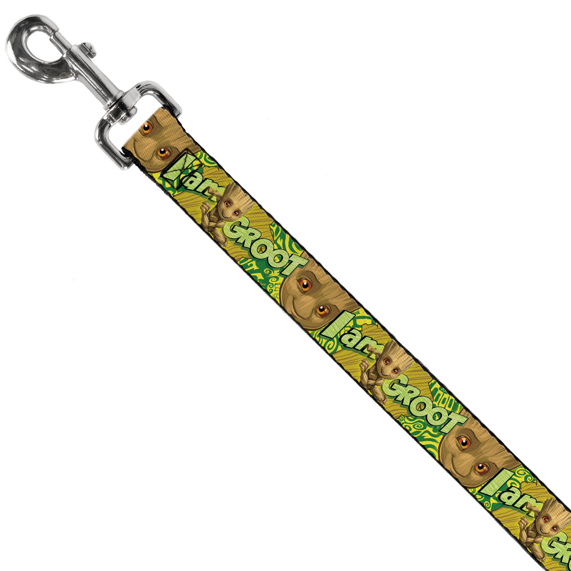 Dog Leash - Baby Groot Pose/Face I AM GROOT Browns/Greens/Yellows Dog Leashes Marvel Comics
