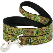 Dog Leash - Baby Groot Pose/Face I AM GROOT Browns/Greens/Yellows Dog Leashes Marvel Comics