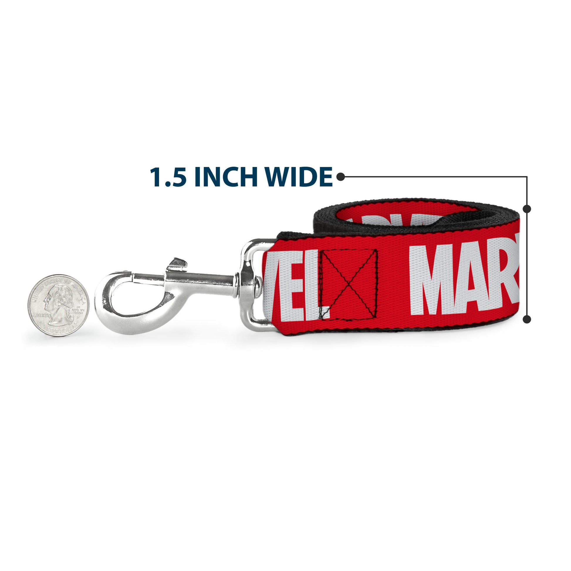Dog Leash - MARVEL Red Brick Logo Red/White Dog Leashes Marvel Comics