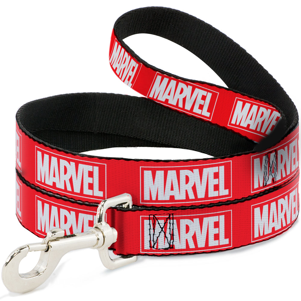 Dog Leash - MARVEL Red Brick Logo Red/White Dog Leashes Marvel Comics