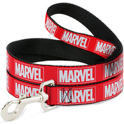 Dog Leash - MARVEL Red Brick Logo Red/White Dog Leashes Marvel Comics