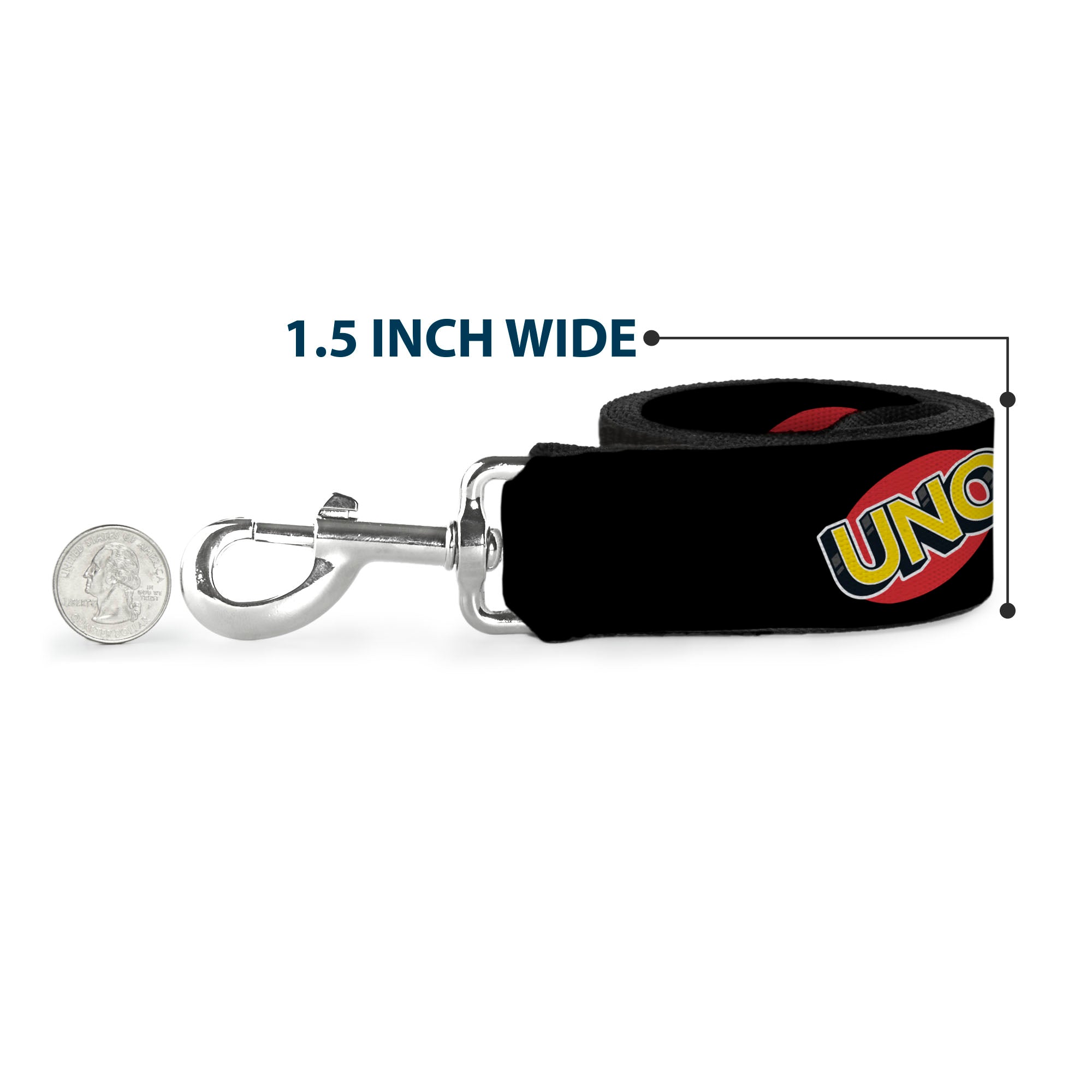 Dog Leash - UNO Game Logo Black/Red/Yellow Dog Leashes UNO