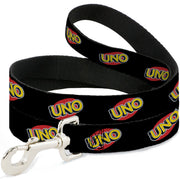 Dog Leash - UNO Game Logo Black/Red/Yellow Dog Leashes UNO