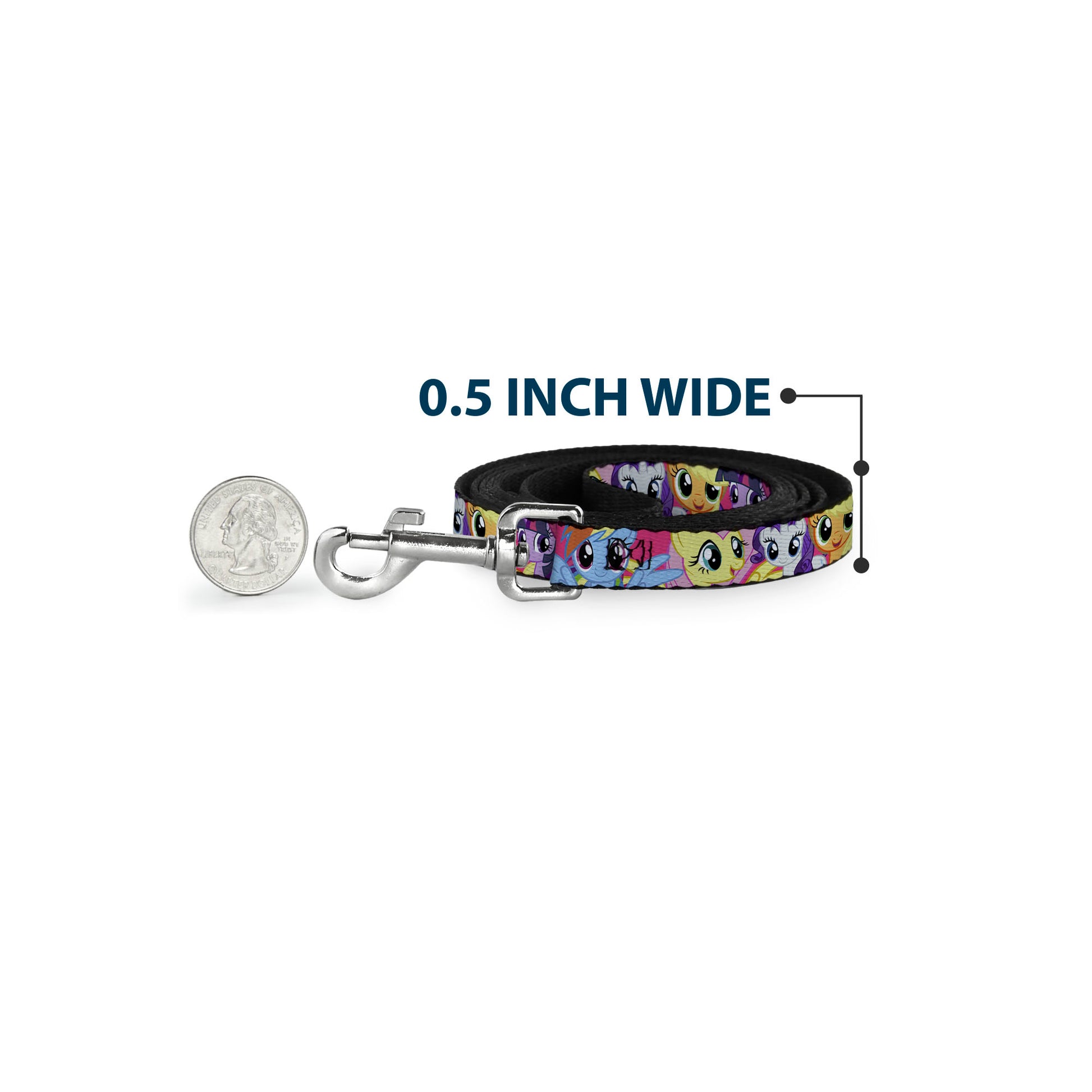 Dog Leash - My Little Pony Mane Six Eye Expressions Close-Up Multi Color Dog Leashes My Little Pony