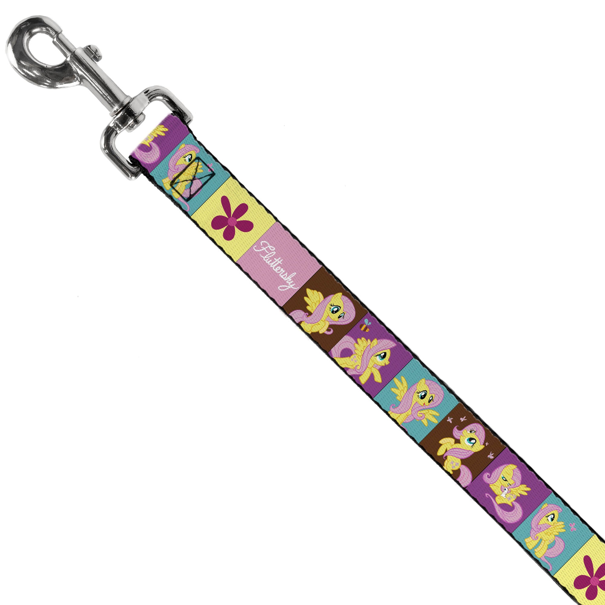 Dog Leash - FLUTTERSHY Text and Pose Blocks Multi Color Dog Leashes My Little Pony