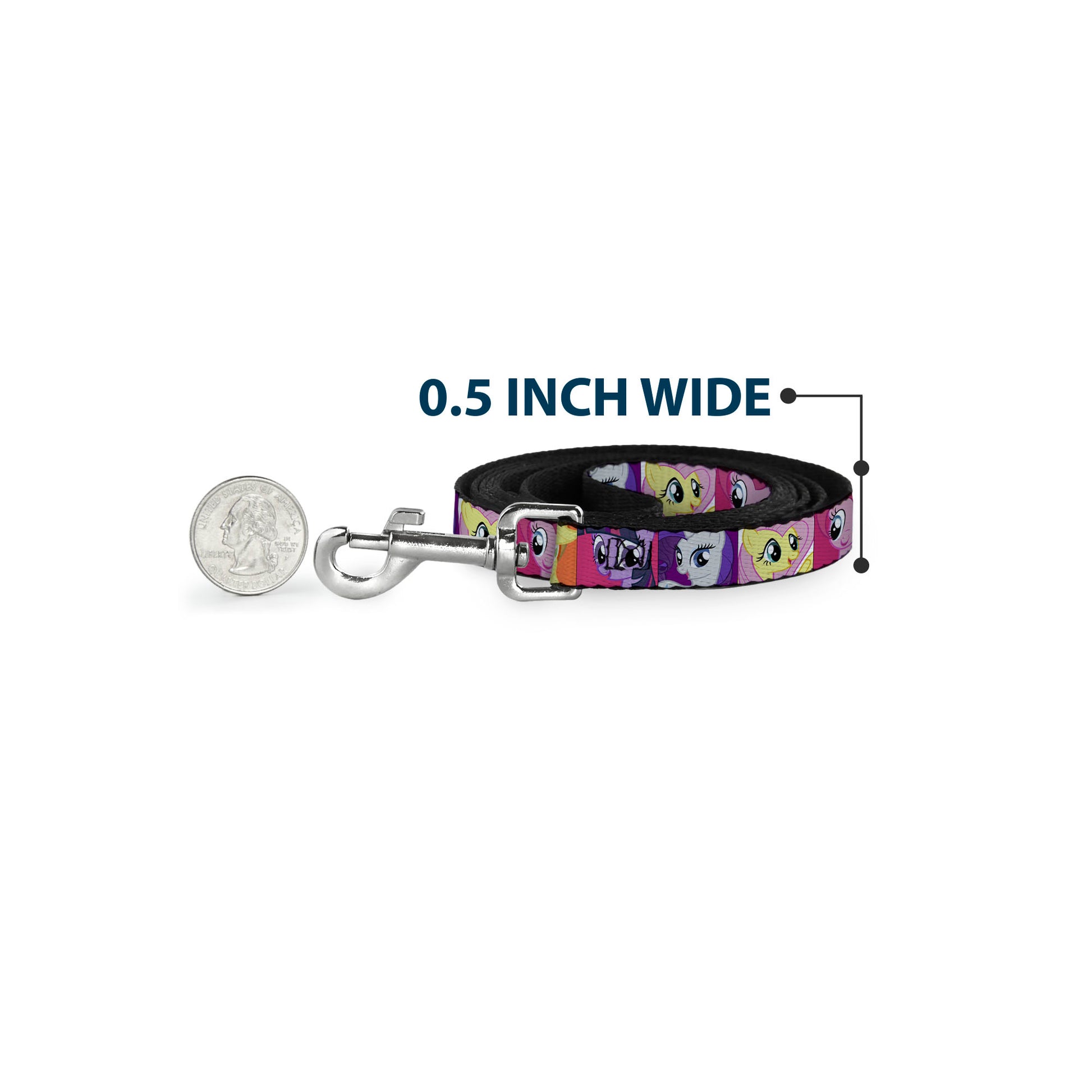 Dog Leash - My Little Pony Mane Six Ponies Expressions Blocks Multi Color Dog Leashes My Little Pony