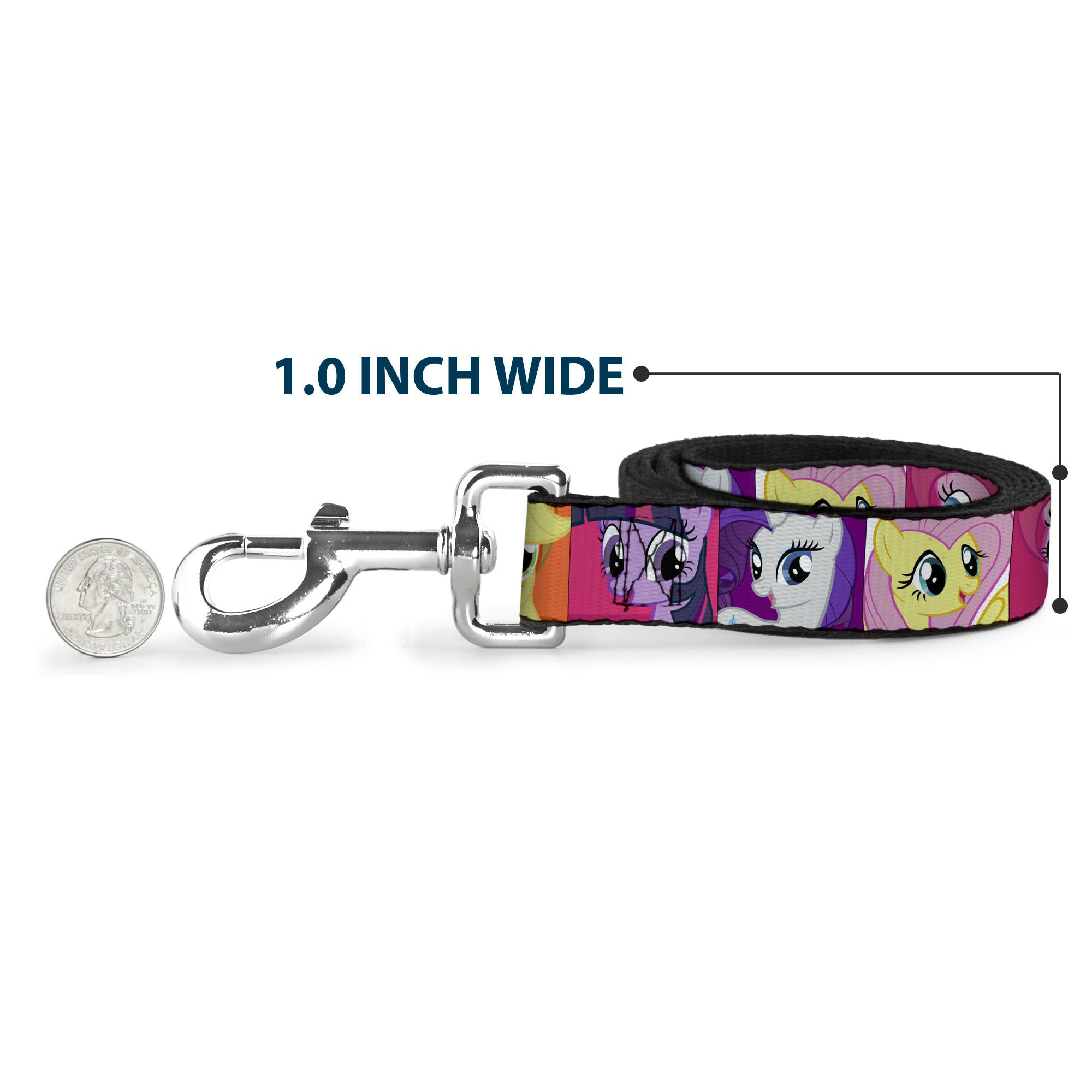 Dog Leash - My Little Pony Mane Six Ponies Expressions Blocks Multi Color Dog Leashes My Little Pony