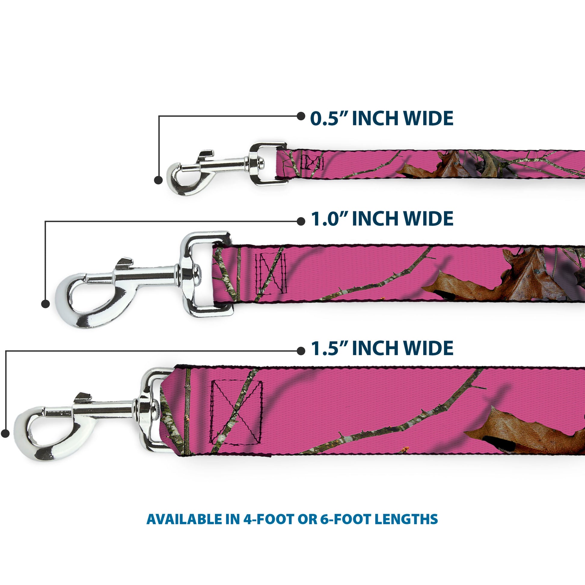 Dog Leash - Mossy Oak Country Roots Camo Fuchsia Dog Leashes Mossy Oak