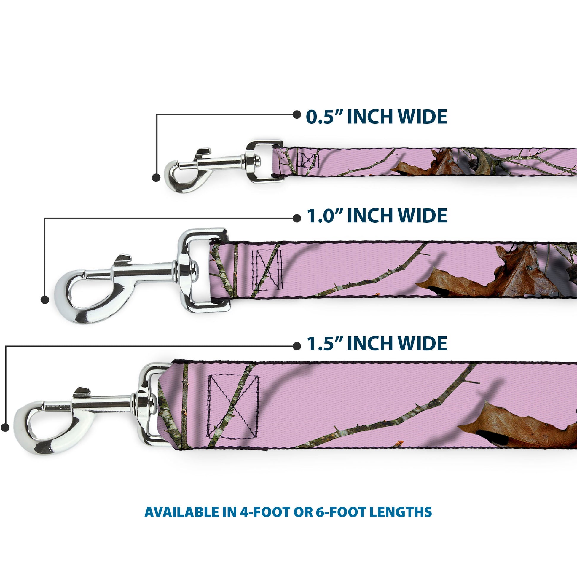 Dog Leash - Mossy Oak Country Roots Camo Baby Pink Dog Leashes Mossy Oak