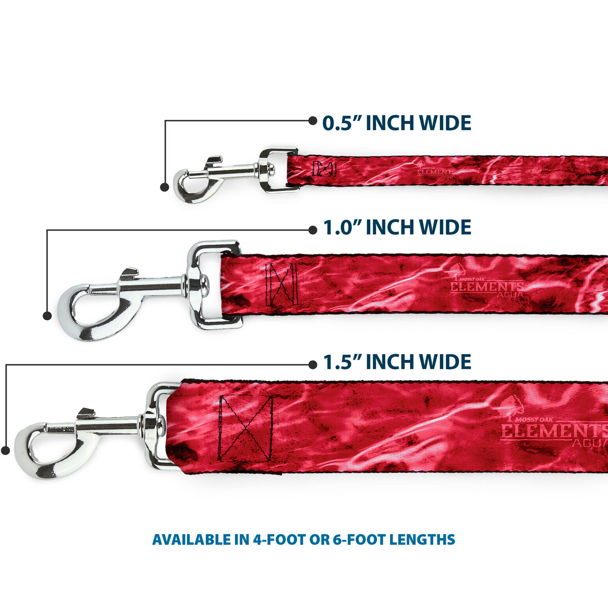 Dog Leash - Mossy Oak Elements Crimson Agua Camo Red Dog Leashes Mossy Oak