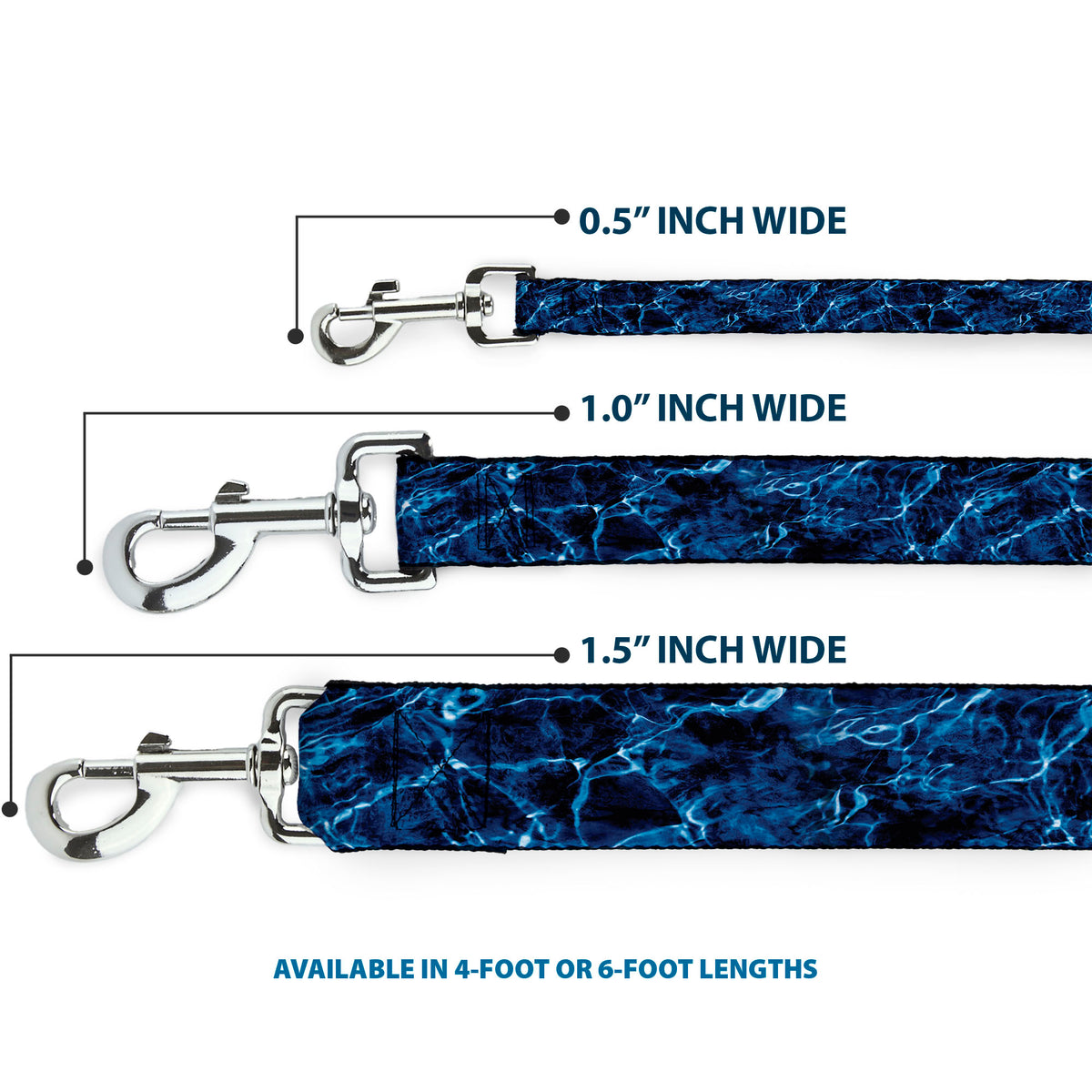 Dog Leash - Mossy Oak Elements Marlin Agua Camo Blue Dog Leashes Mossy Oak