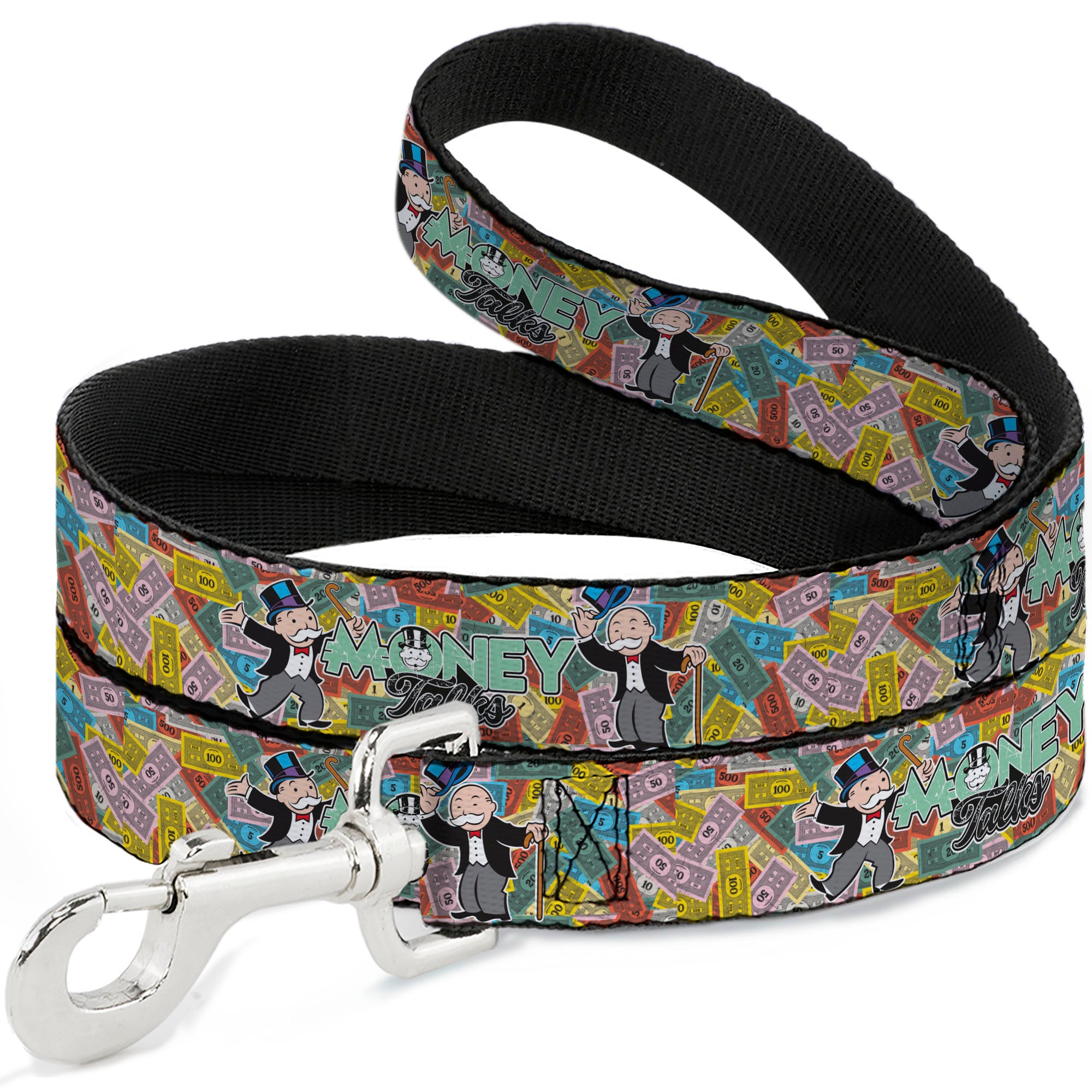 Dog Leash - Mr. Monopoly MONEY TALKS Poses Multi Color