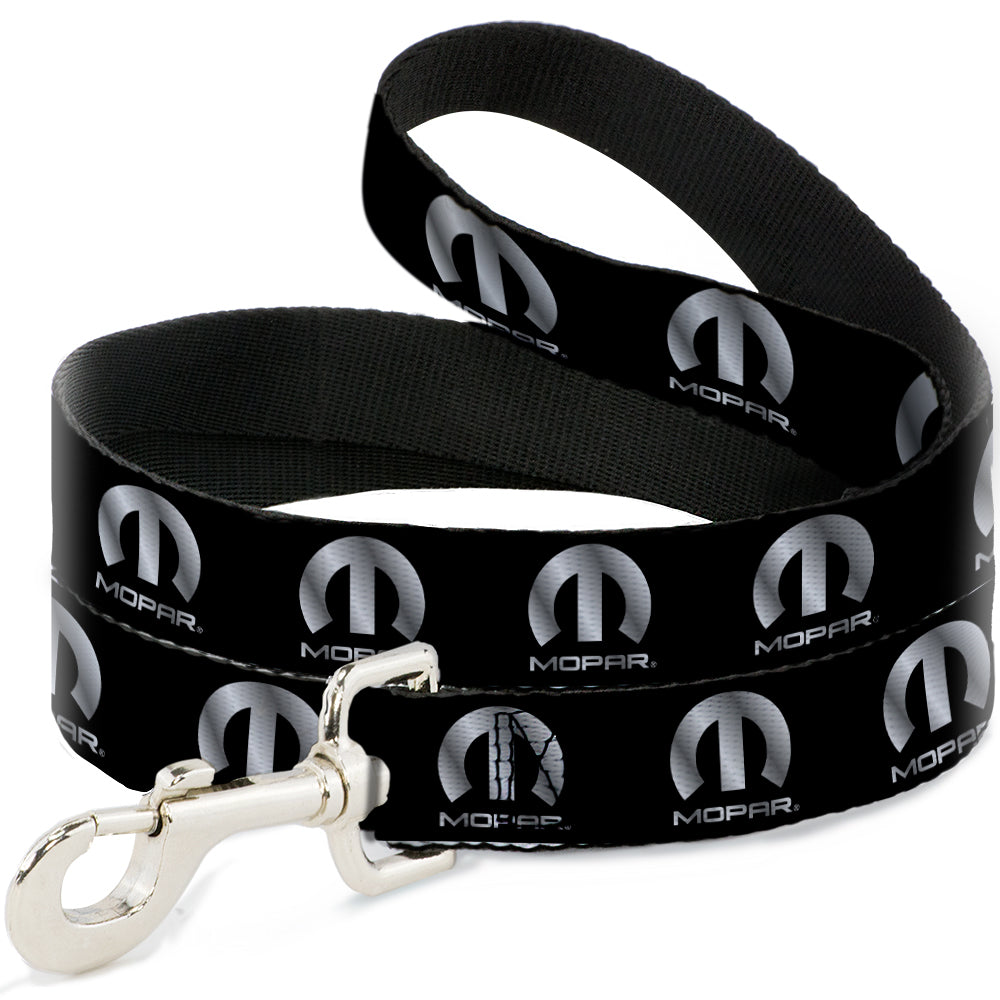 Dog Leash - MOPAR Logo Repeat Black/Silver Gradient Dog Leashes Mopar