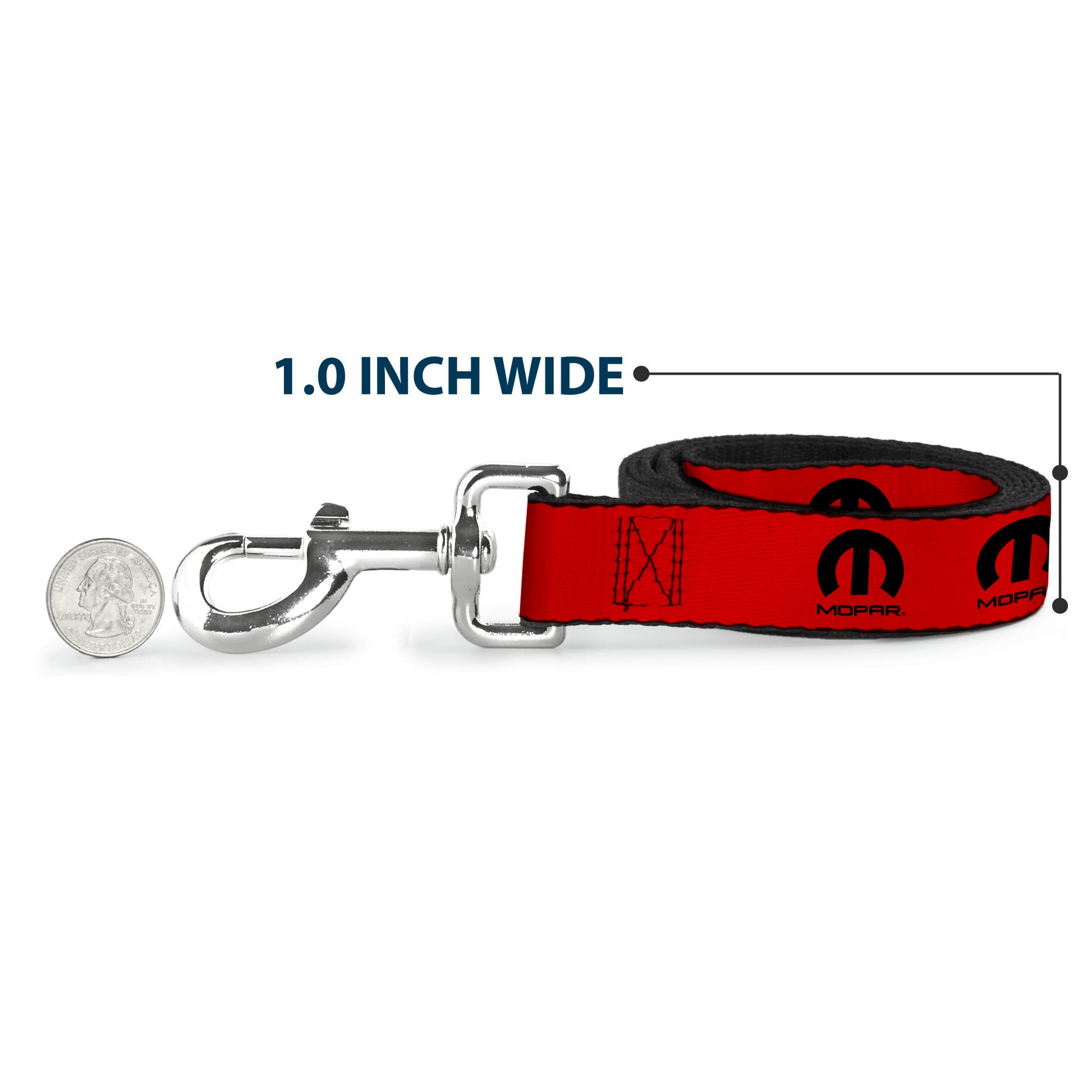 Dog Leash - MOPAR Logo Repeat Red/Black Dog Leashes Mopar