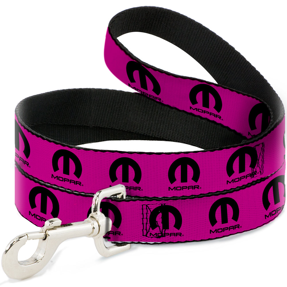 Dog Leash - MOPAR Logo Repeat Hot Pink/Black Dog Leashes Mopar