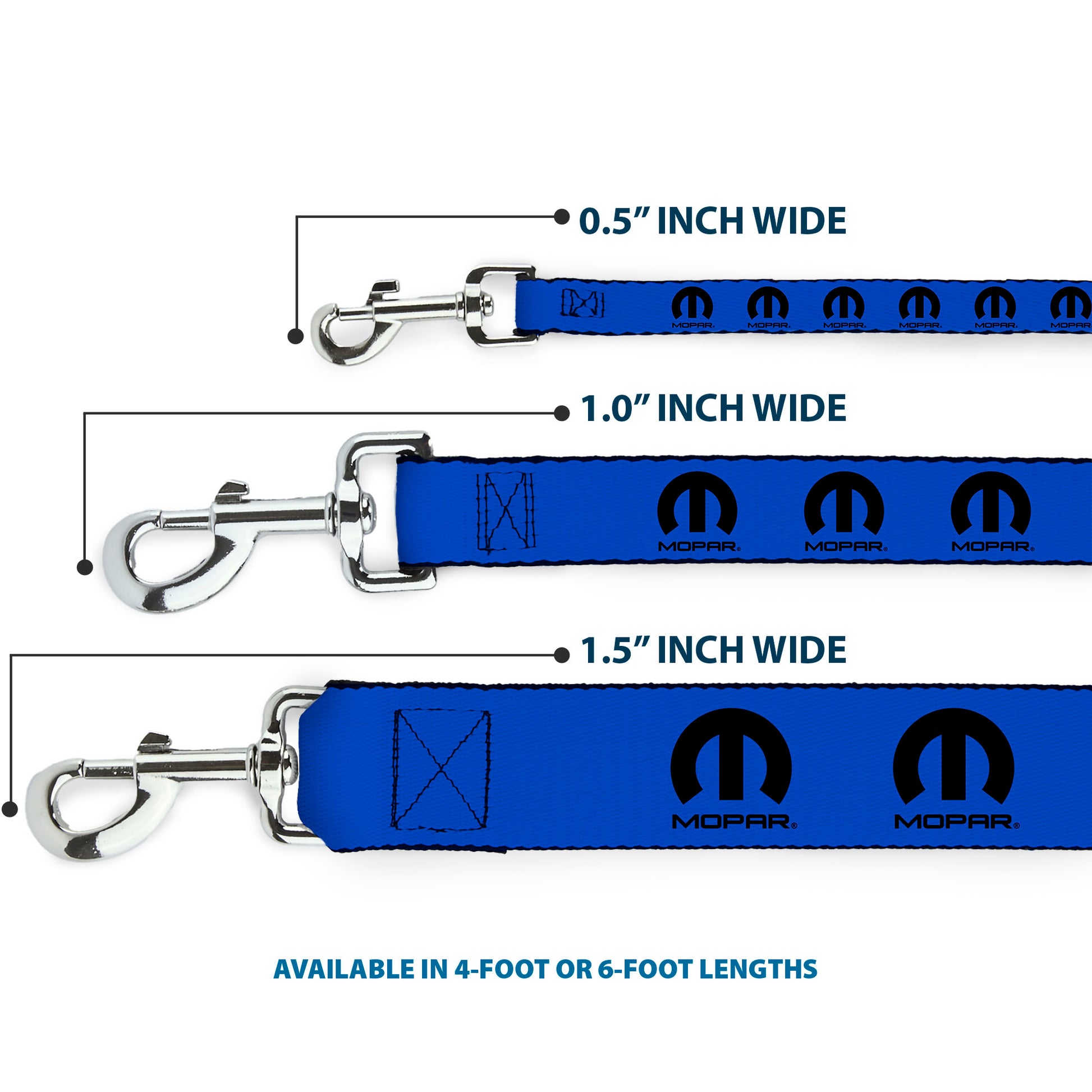 Dog Leash - MOPAR Logo Repeat Blue/Black Dog Leashes Mopar
