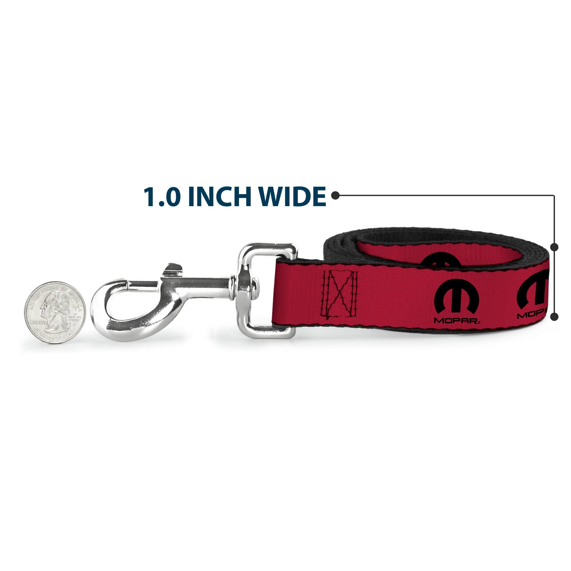 Dog Leash - MOPAR Logo Repeat Fuchsia/Black Dog Leashes Mopar