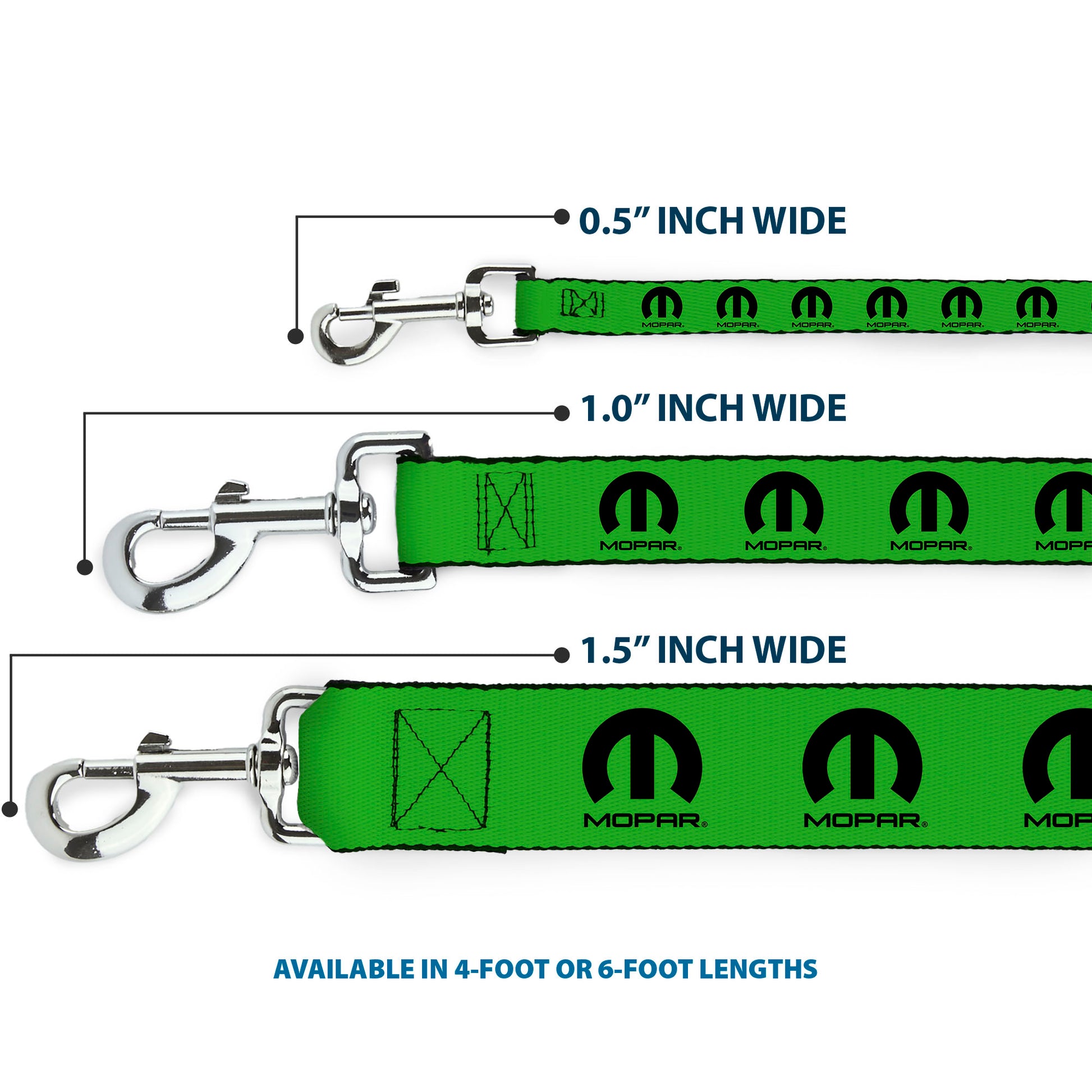 Dog Leash - MOPAR Logo Repeat Green/Black Dog Leashes Mopar