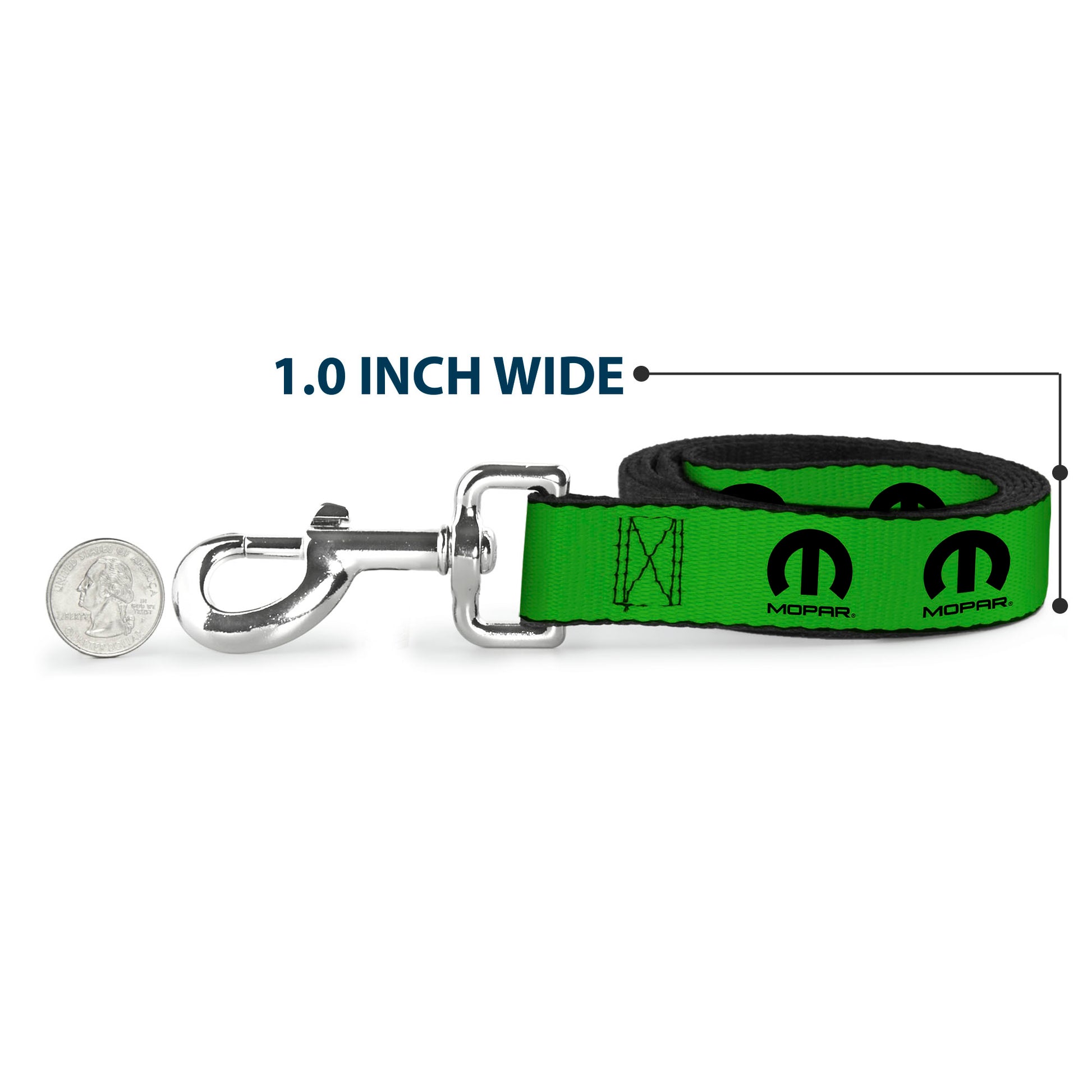 Dog Leash - MOPAR Logo Repeat Green/Black Dog Leashes Mopar