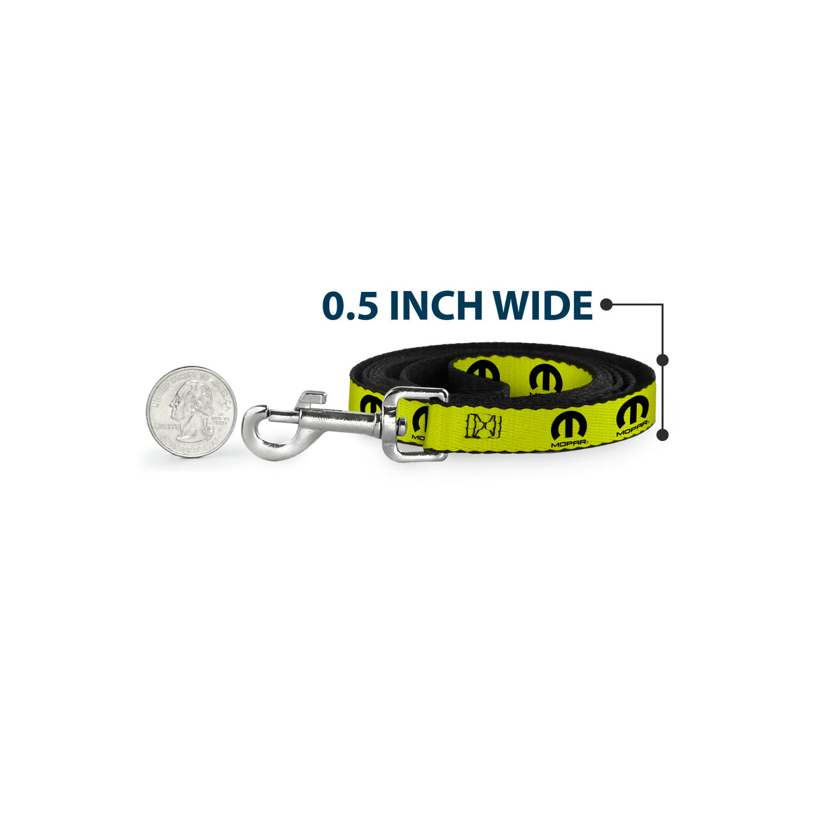 Dog Leash - MOPAR Logo Repeat Yelow/Black Dog Leashes Mopar