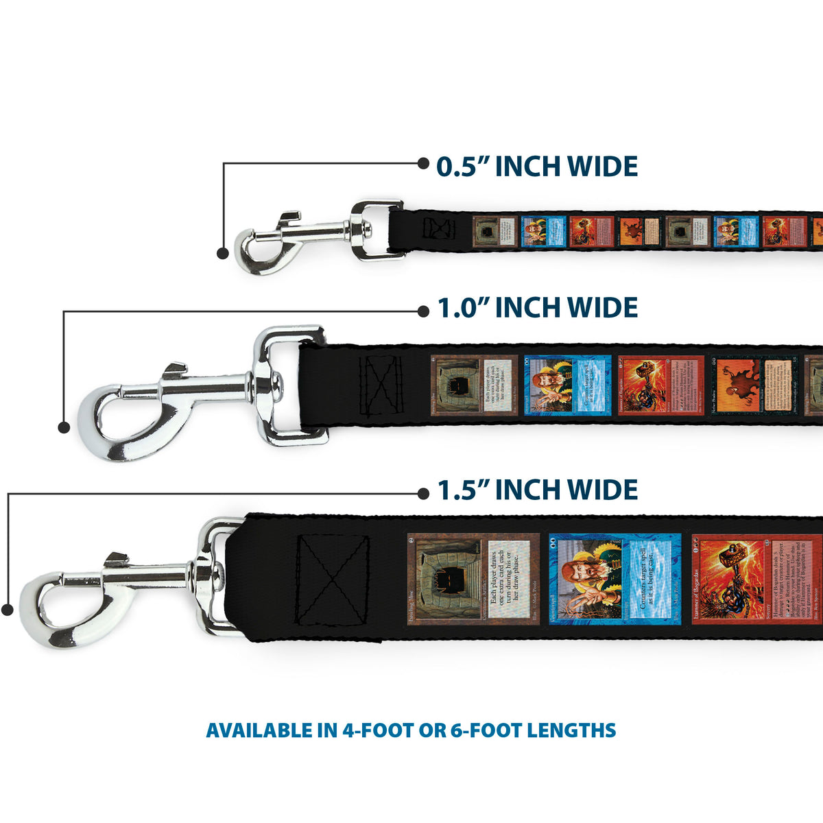 Dog Leash - Magic the Gathering Four Retro Card Blocks Dog Leashes Magic the Gathering