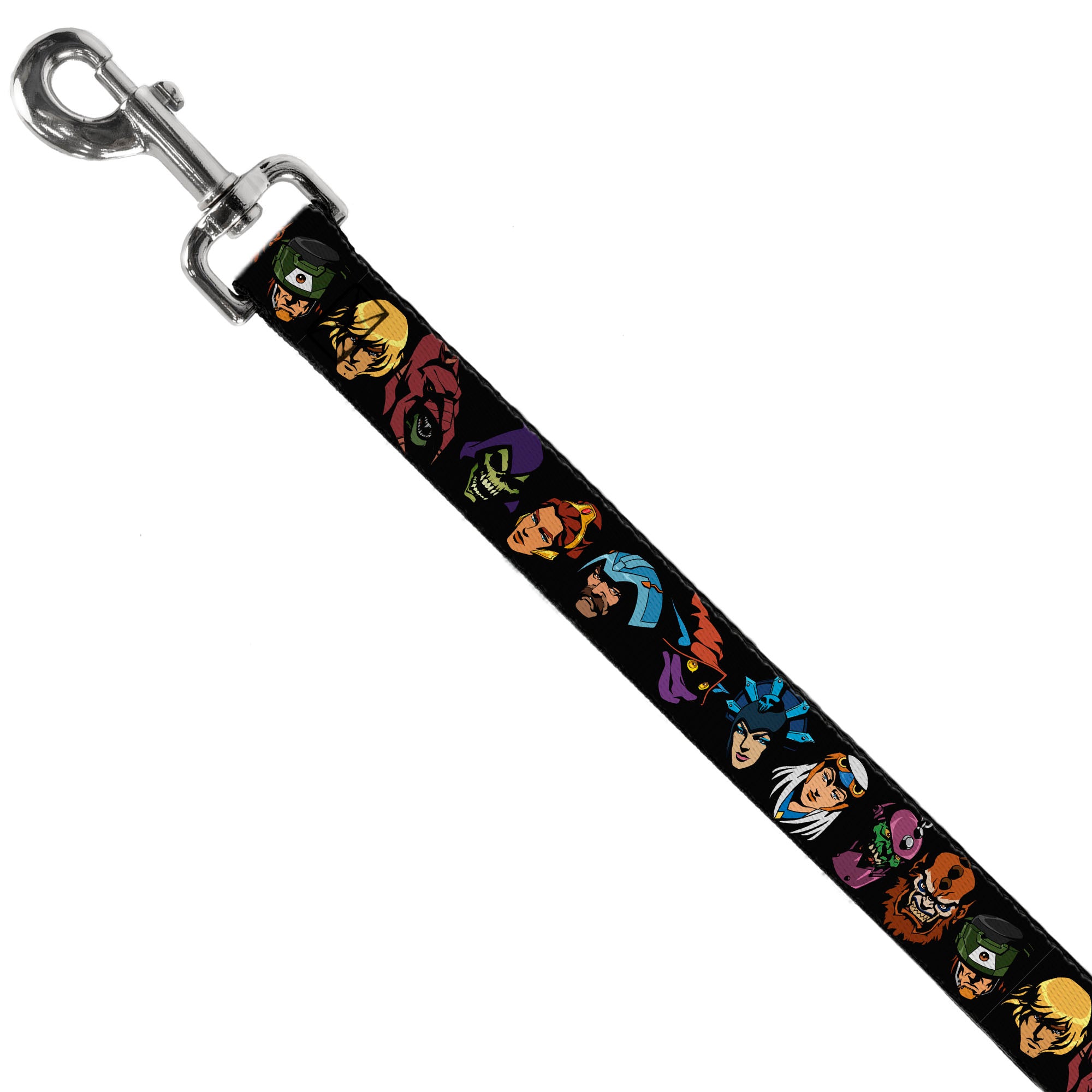 Dog Leash - Masters of the Universe Eleven Character Faces Black Dog Leashes Masters of the Universe
