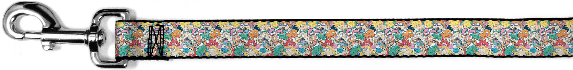 Dog Leash - Nick 90's Rewind 8-Character Mash Up Collage White Dog Leashes Nick 90s