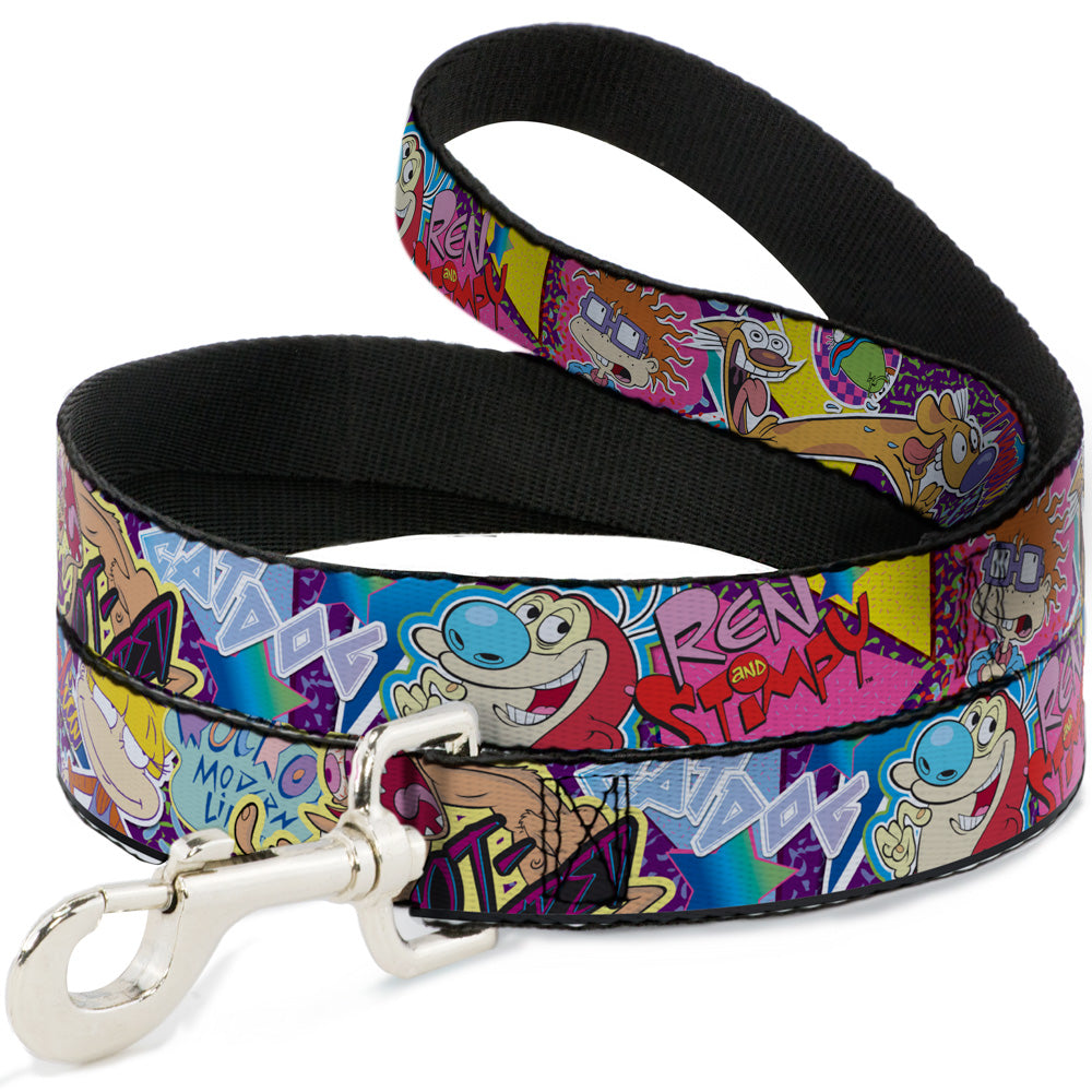 Dog Leash - Nick 90's Rewind 7-Character/4-Logo Collage Dog Leashes Nick 90s