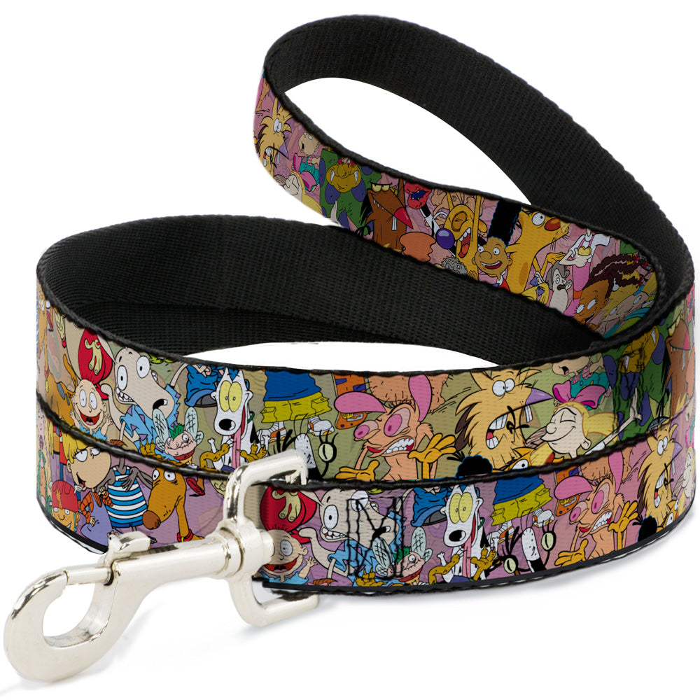 Dog Leash - Nick 90's Rewind Character Mash Up Collage2 Pinks Dog Leashes Nick 90s