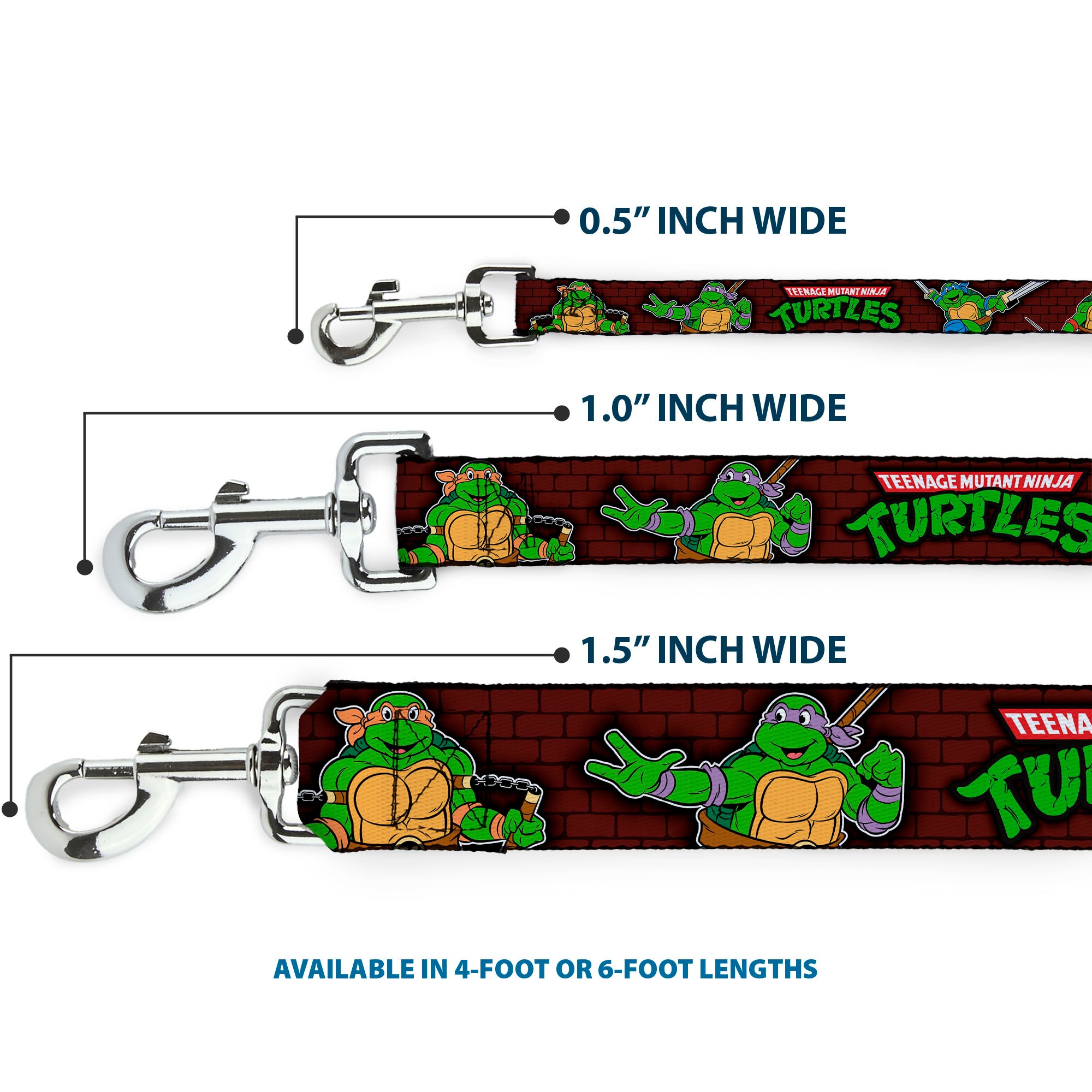 Dog Leash - Classic TEENAGE MUTANT NINJA TURTLES Battle Poses/Group Pose7 Dog Leashes Teenage Mutant Ninja Turtles