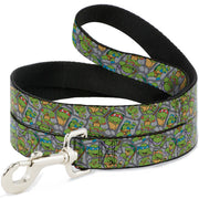 Dog Leash - Classic Teenage Mutant Ninja Turtles Expression & Pose Turtle Shell Collage Lavender Dog Leashes Teenage Mutant Ninja Turtles