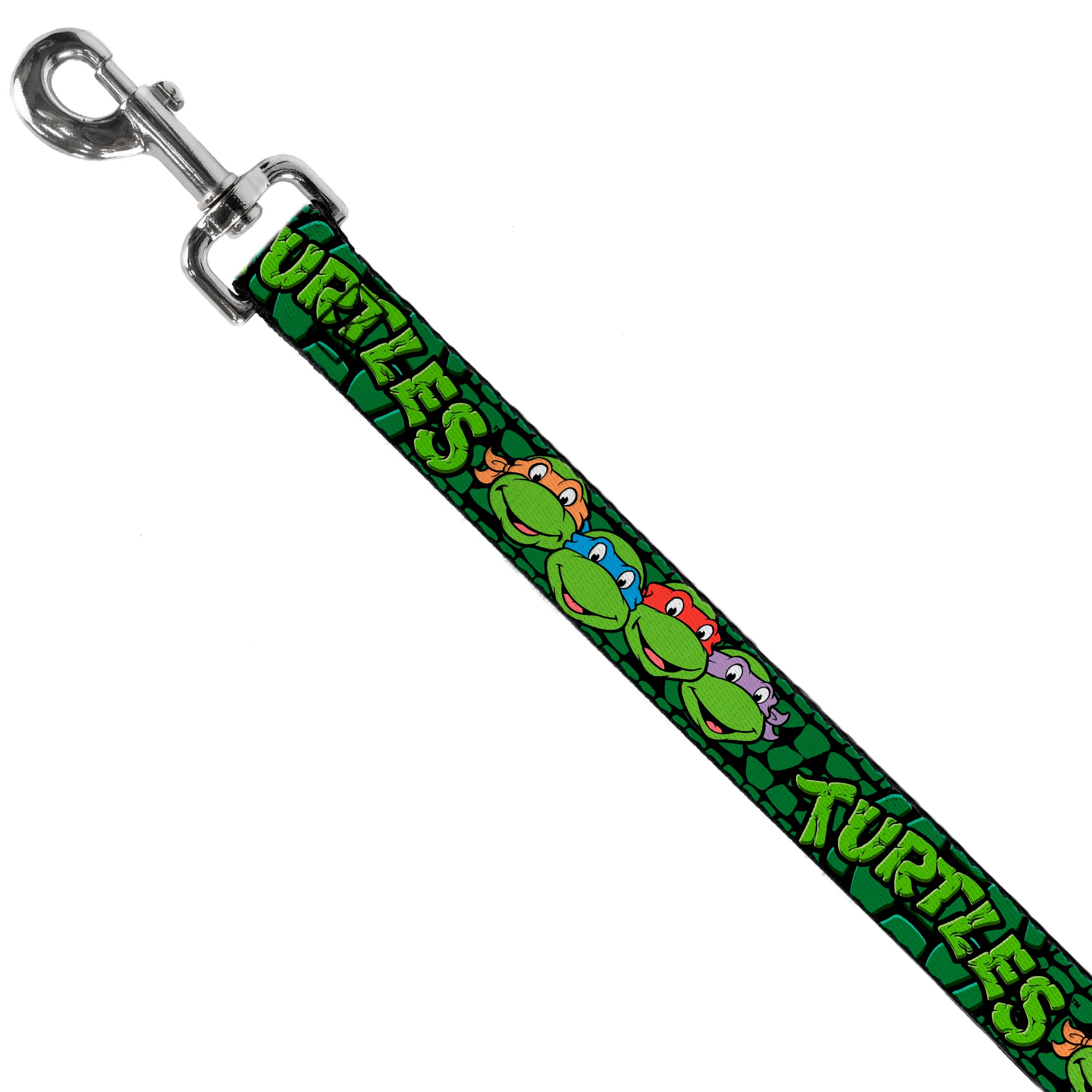 Dog Leash - Classic Teenage Mutant Ninja Turtles Group Faces/TURTLES Turtle Shell Black/Green Dog Leashes Teenage Mutant Ninja Turtles