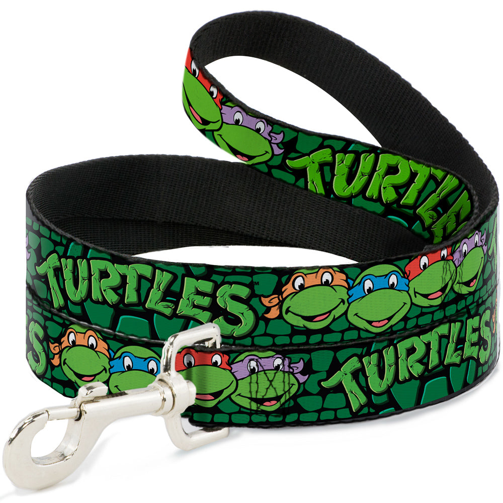 Dog Leash - Classic Teenage Mutant Ninja Turtles Group Faces/TURTLES Turtle Shell Black/Green Dog Leashes Teenage Mutant Ninja Turtles