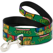 Dog Leash - Classic TEENAGE MUTANT NINJA TURTLES Group Pose3/TMNT Logo Green/Multi Color Dog Leashes Teenage Mutant Ninja Turtles