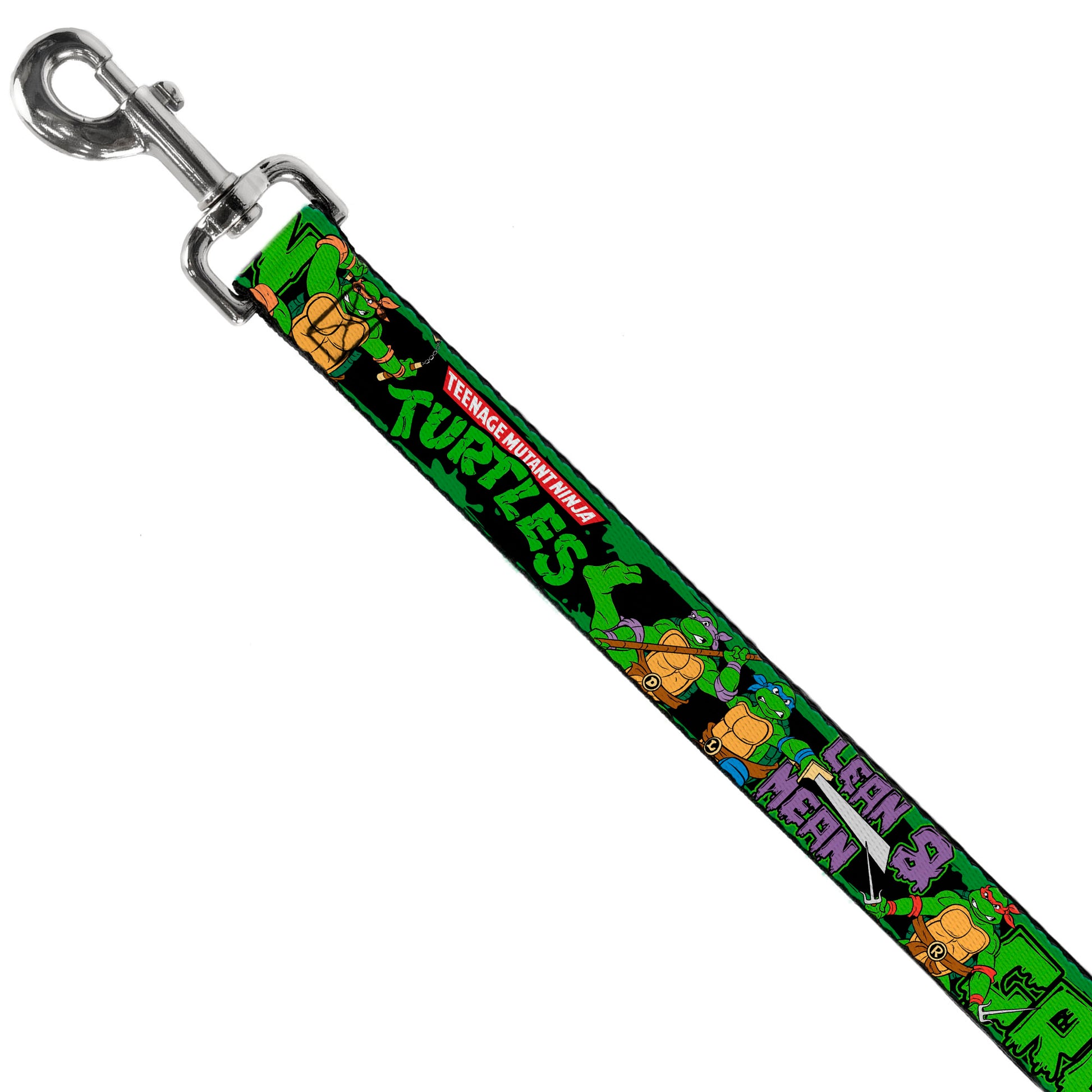 Dog Leash - Classic TEENAGE MUTANT NINJA TURTLES Logo/Group Pose5/LEAN MEAN & GREEN Dog Leashes Teenage Mutant Ninja Turtles