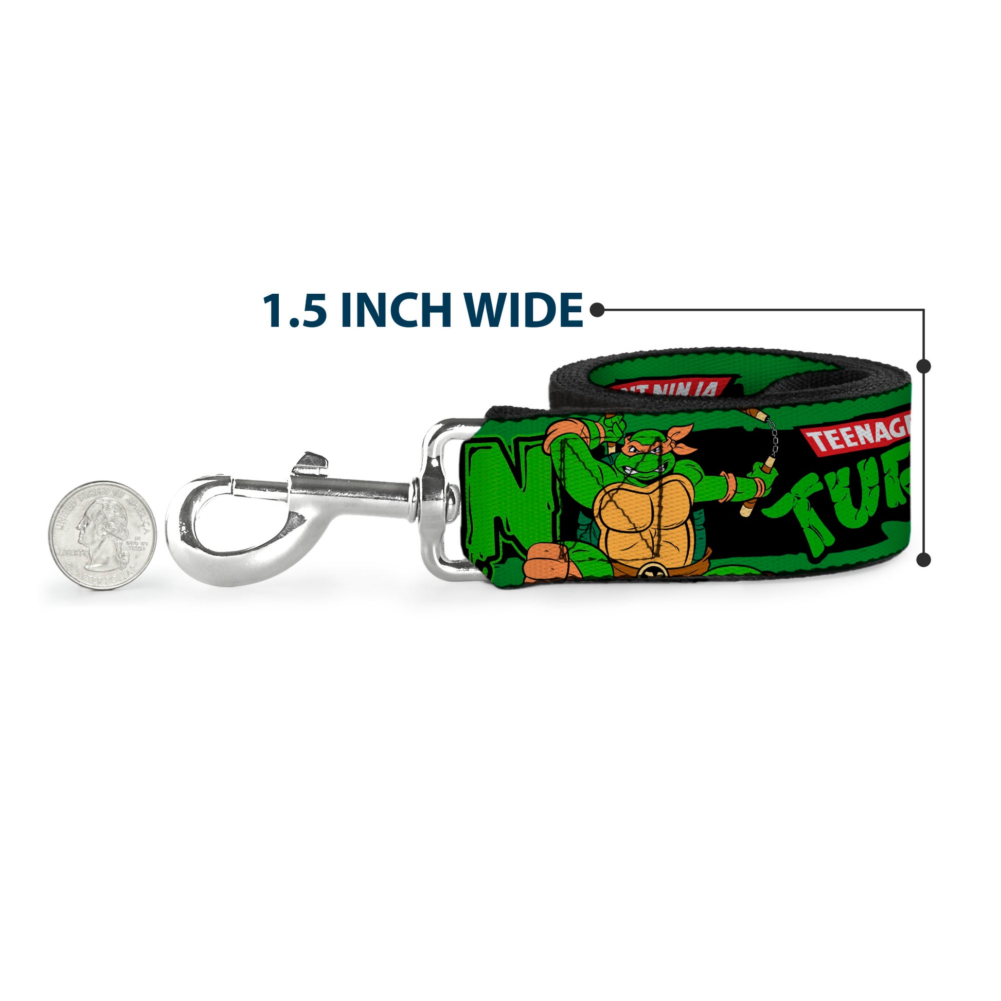 Dog Leash - Classic TEENAGE MUTANT NINJA TURTLES Logo/Group Pose5/LEAN MEAN & GREEN Dog Leashes Teenage Mutant Ninja Turtles