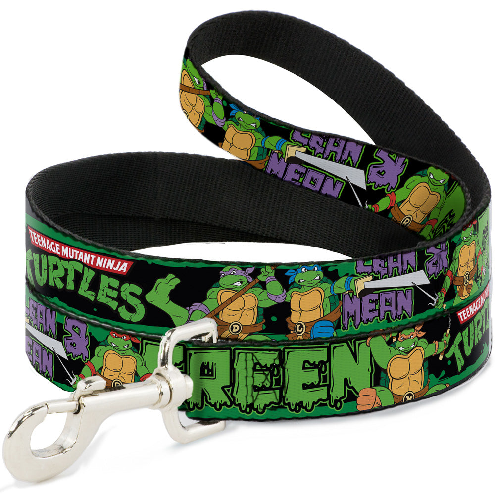 Dog Leash - Classic TEENAGE MUTANT NINJA TURTLES Logo/Group Pose5/LEAN MEAN & GREEN Dog Leashes Teenage Mutant Ninja Turtles