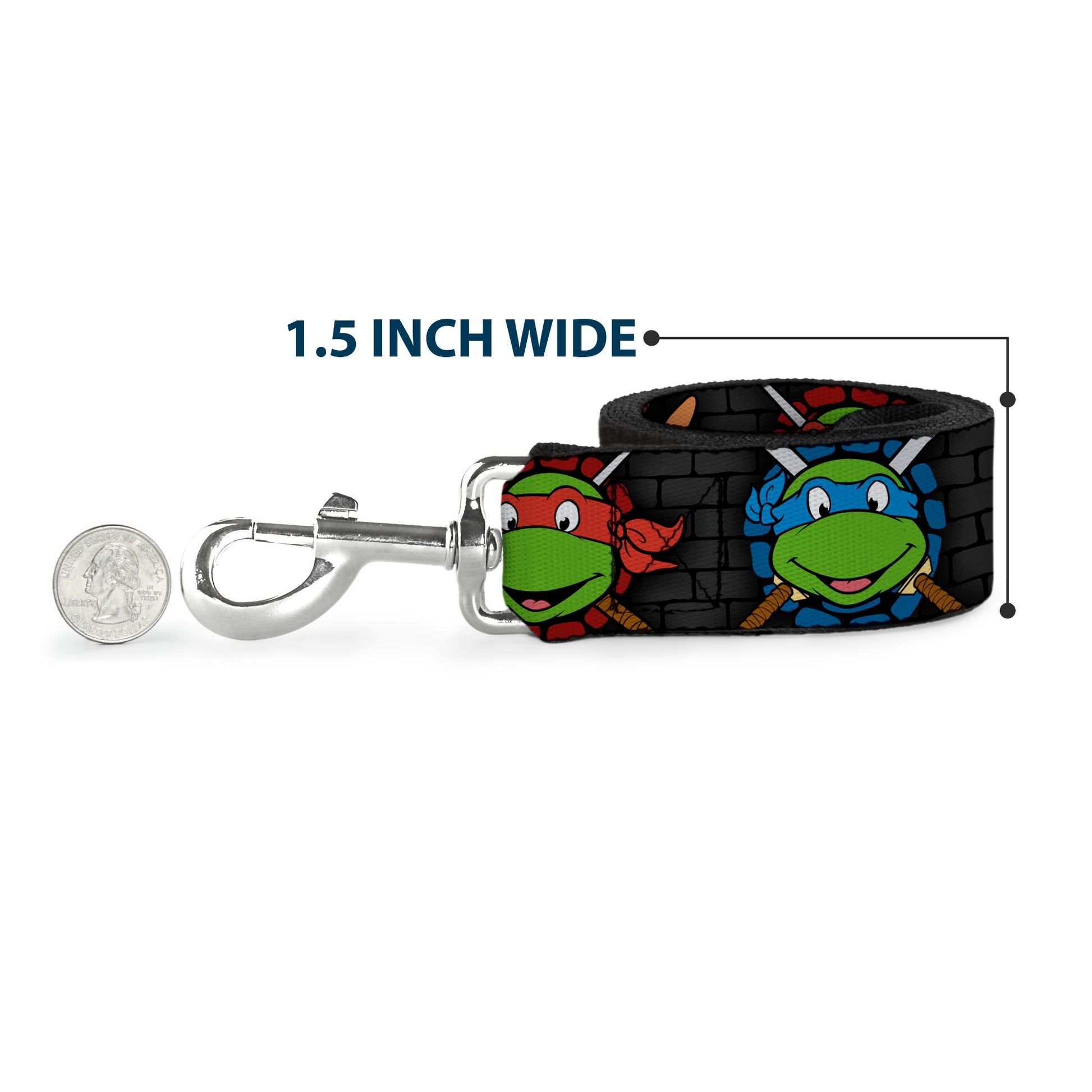 Dog Leash - Classic Teenage Mutant Ninja Turtles Expessions/Battle Gear Gray/Multi Color Dog Leashes Teenage Mutant Ninja Turtles