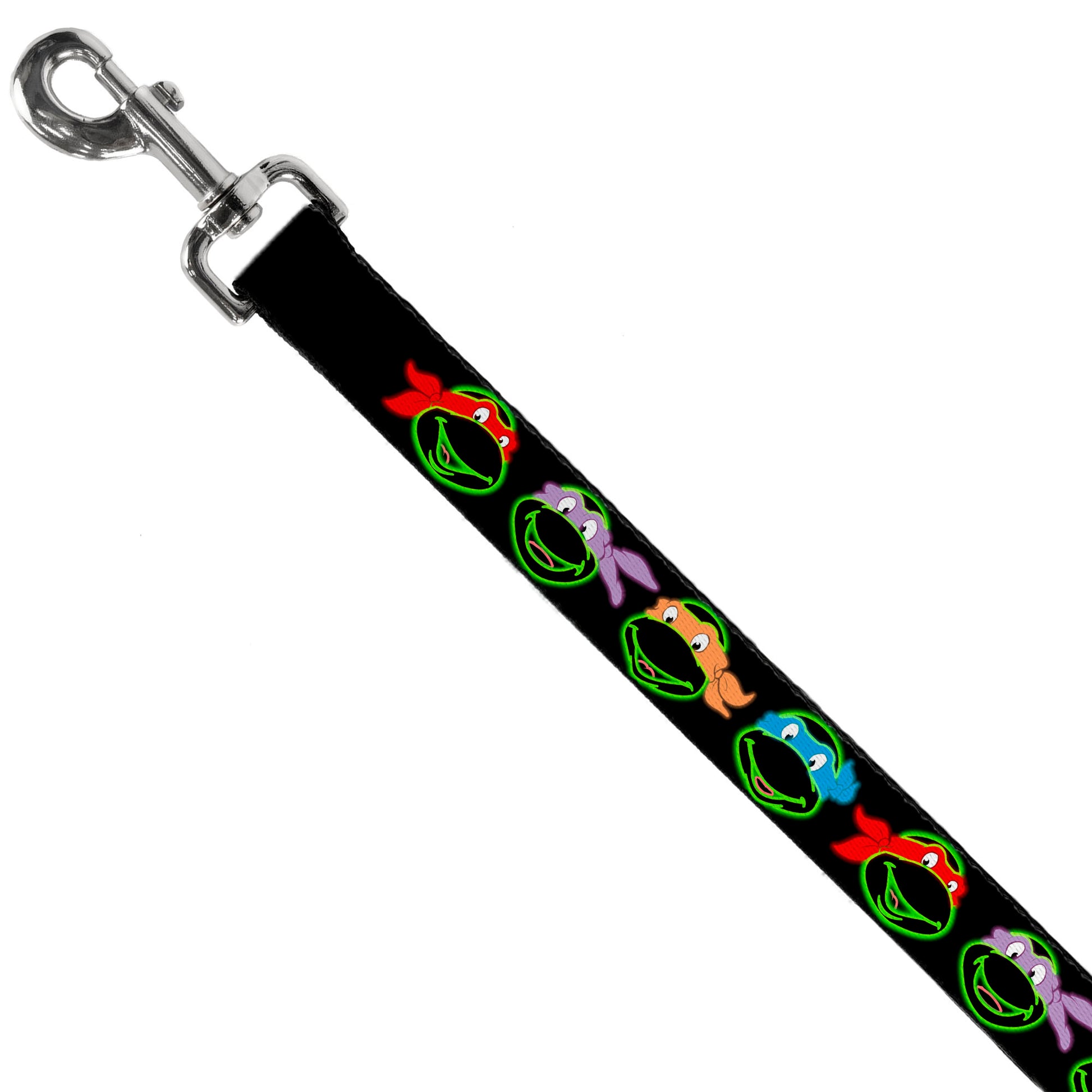 Dog Leash - Classic Teenage Mutant Ninja Turtles Electric Expressions Black/Multi Neon Dog Leashes Teenage Mutant Ninja Turtles