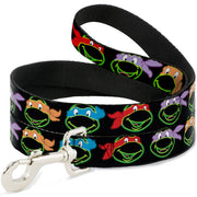 Dog Leash - Classic Teenage Mutant Ninja Turtles Electric Expressions Black/Multi Neon Dog Leashes Teenage Mutant Ninja Turtles